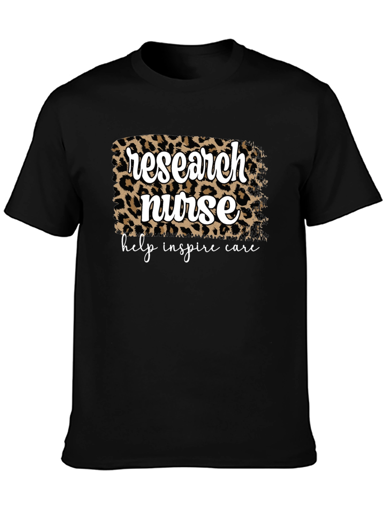 Black Research Nurse Leopard Print T-Shirt view 3