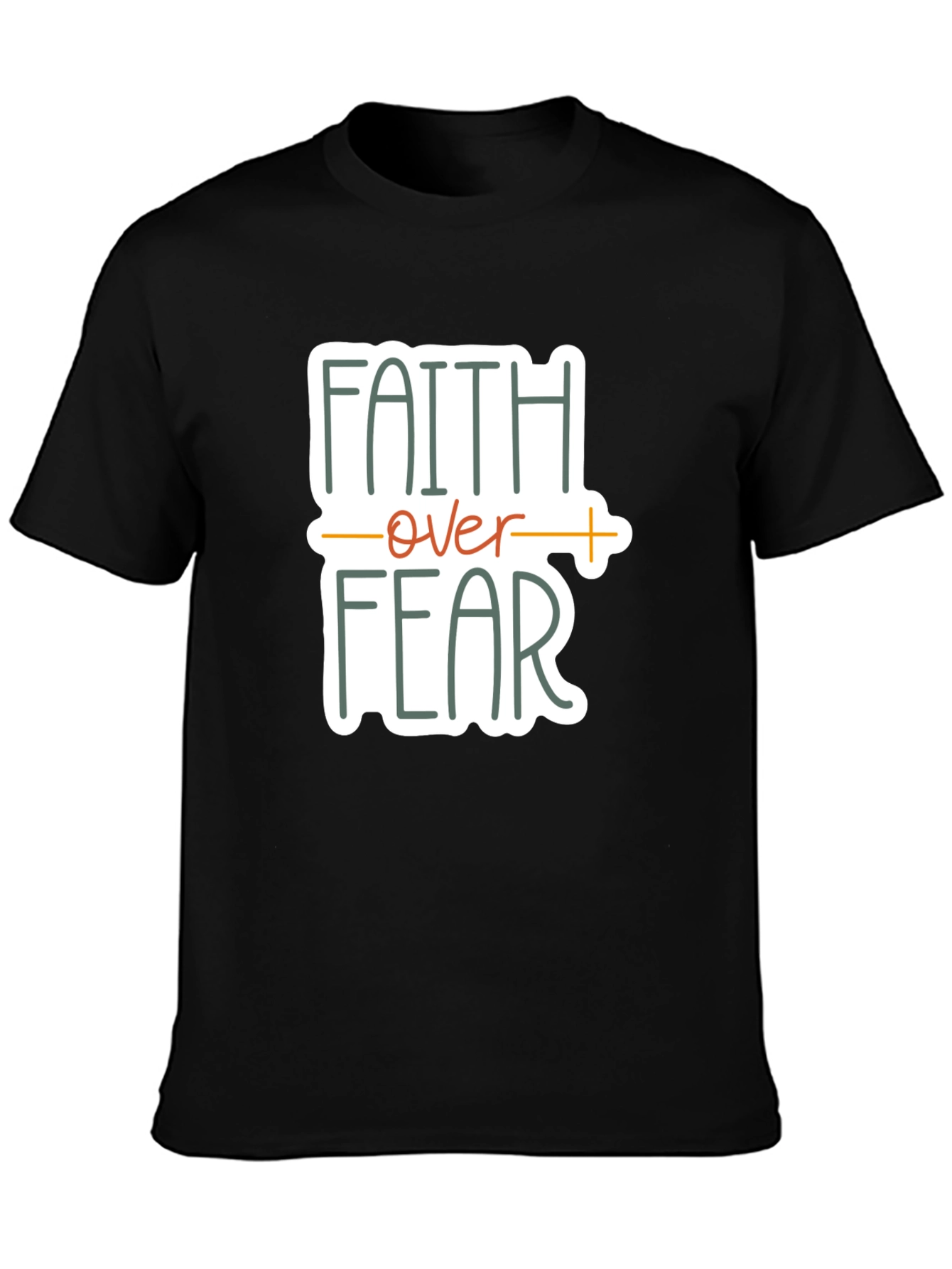 Black Faith Over Fear Graphic Tee - Unisex Black T-Shirt view 3