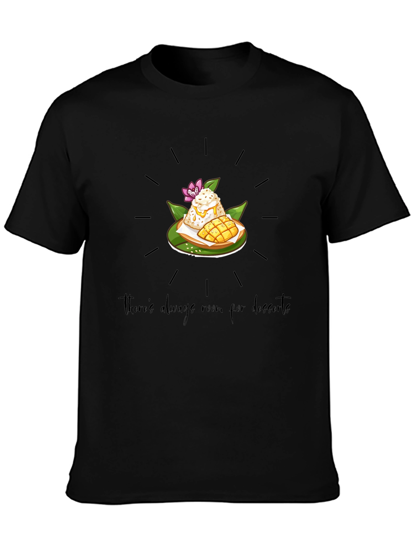 Black Dessert Lover T-Shirt: Always Room view 3