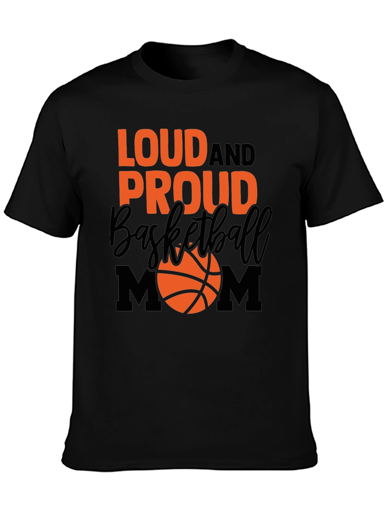 Black Loud and Proud Basketball Mom T-Shirt view 3
