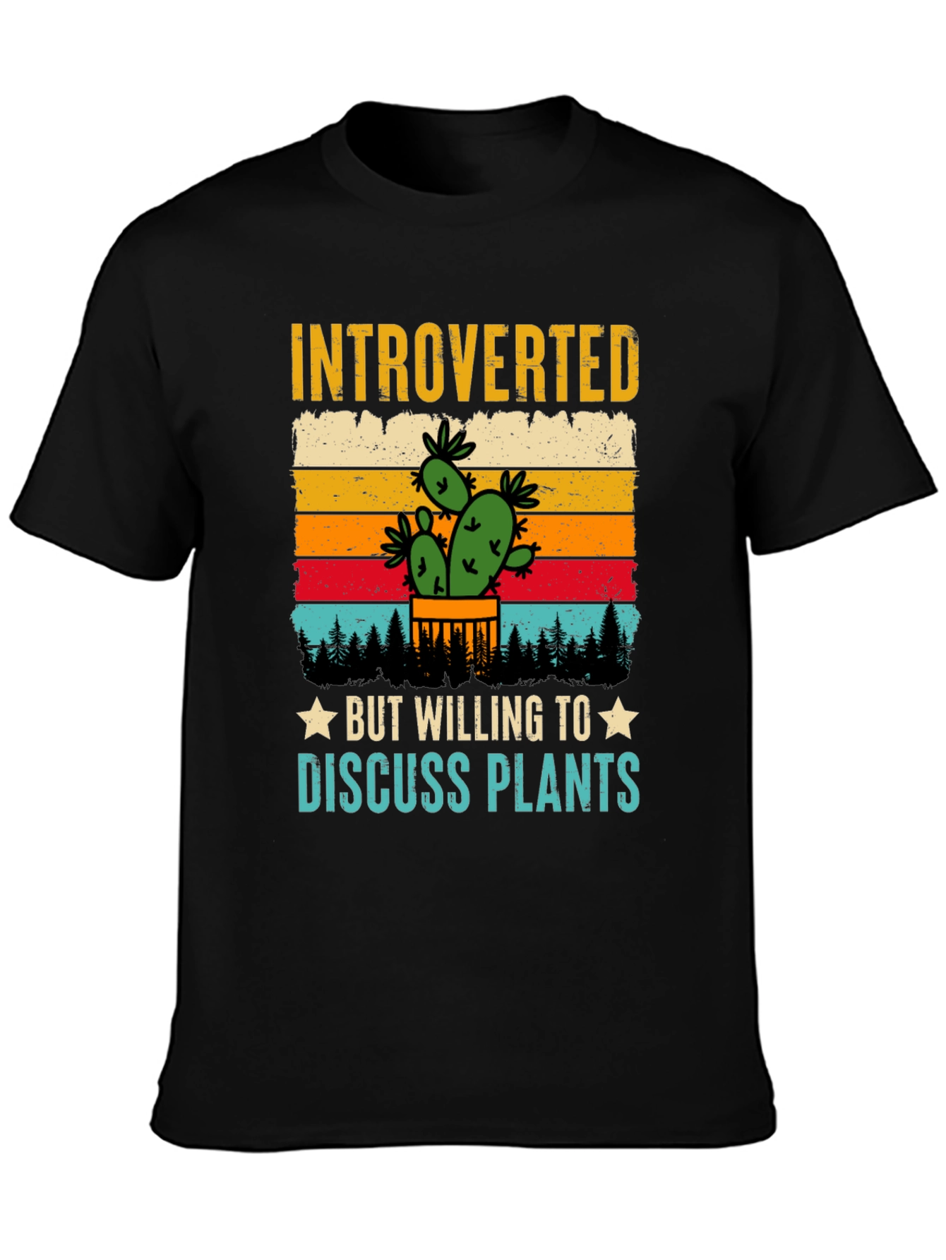 Black Introverted Plant Lover T-Shirt view 3