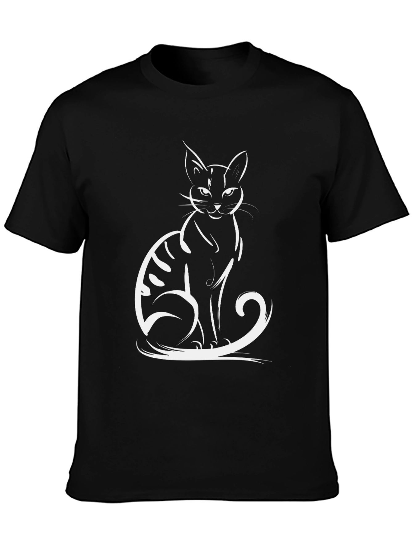 Black Cool Cat Graphic Tee - Black view 3