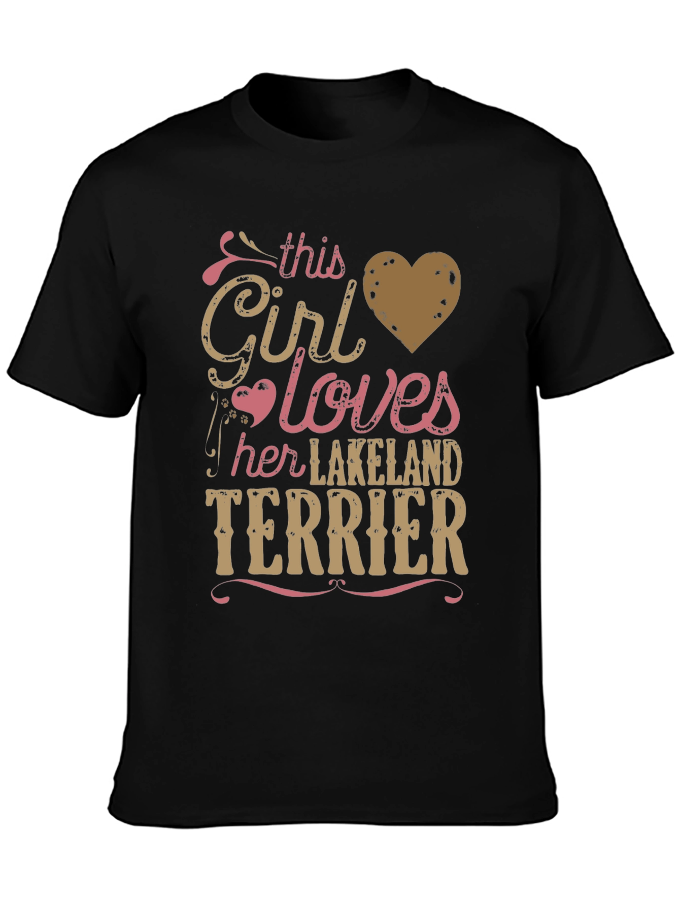Black Girl Loves Lakeland Terrier Tee - Black view 3