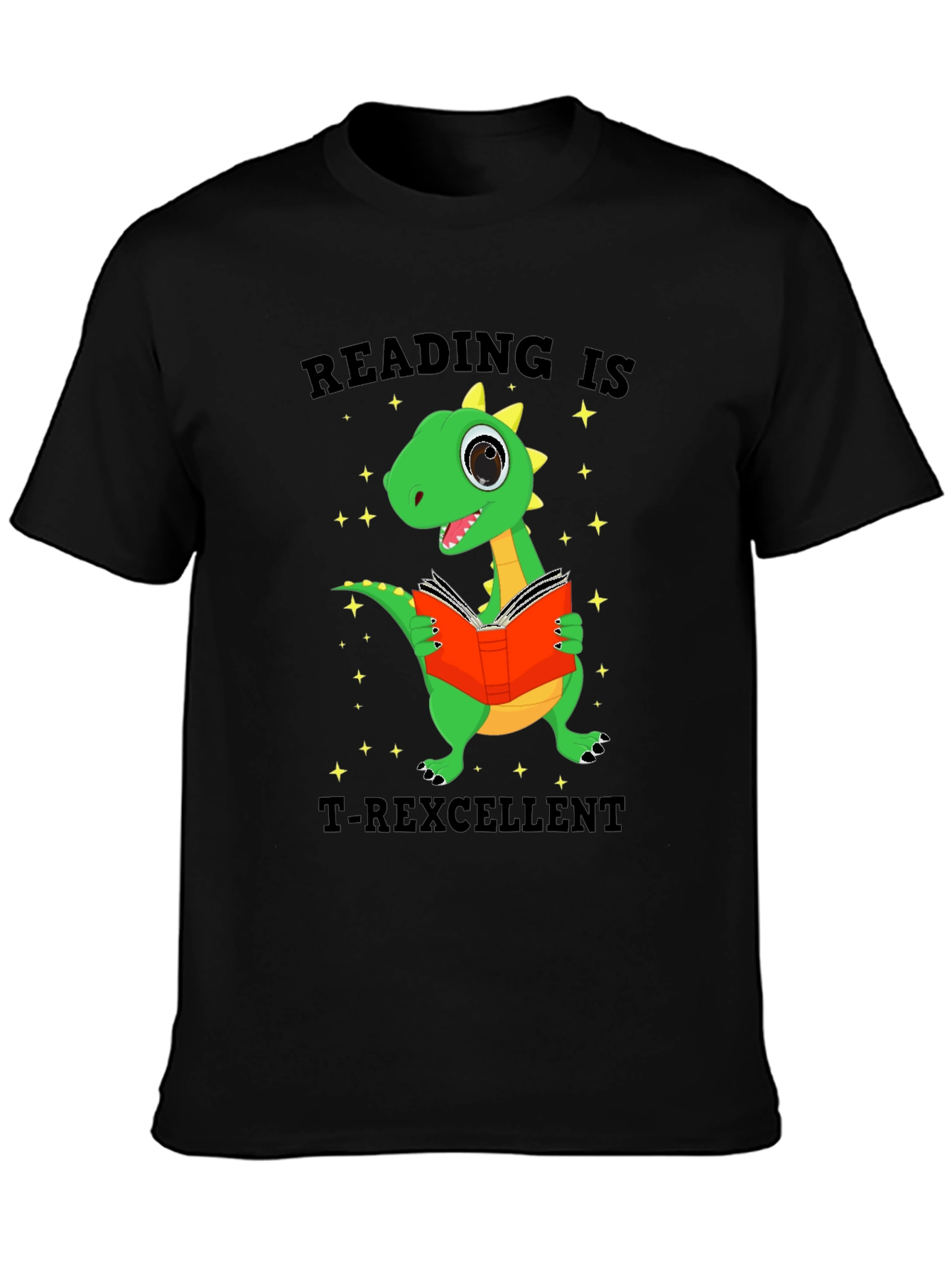 Black Reading is T-Rexcellent T-Shirt view 3