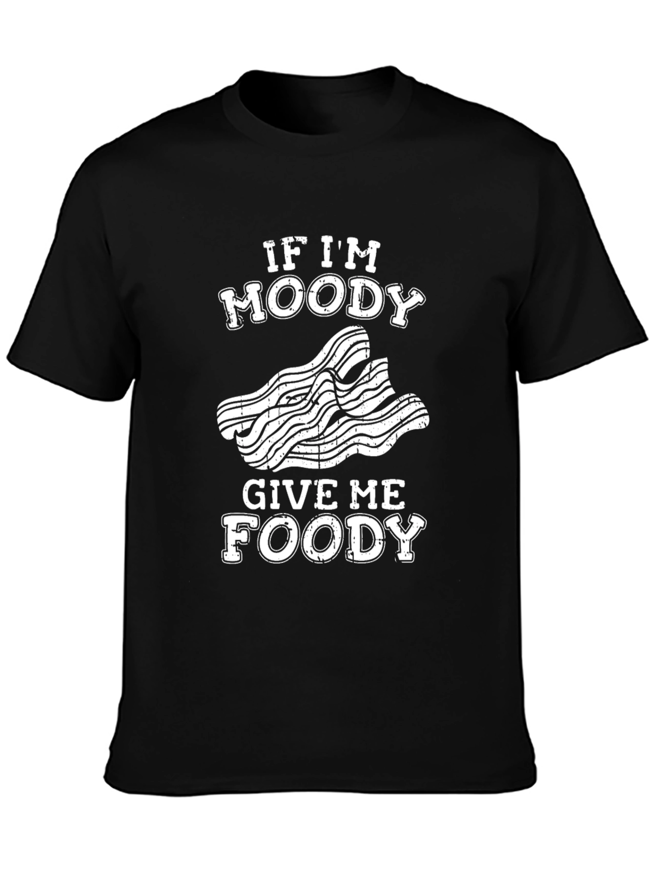 Black Funny Moody Foodie Graphic T-Shirt view 3