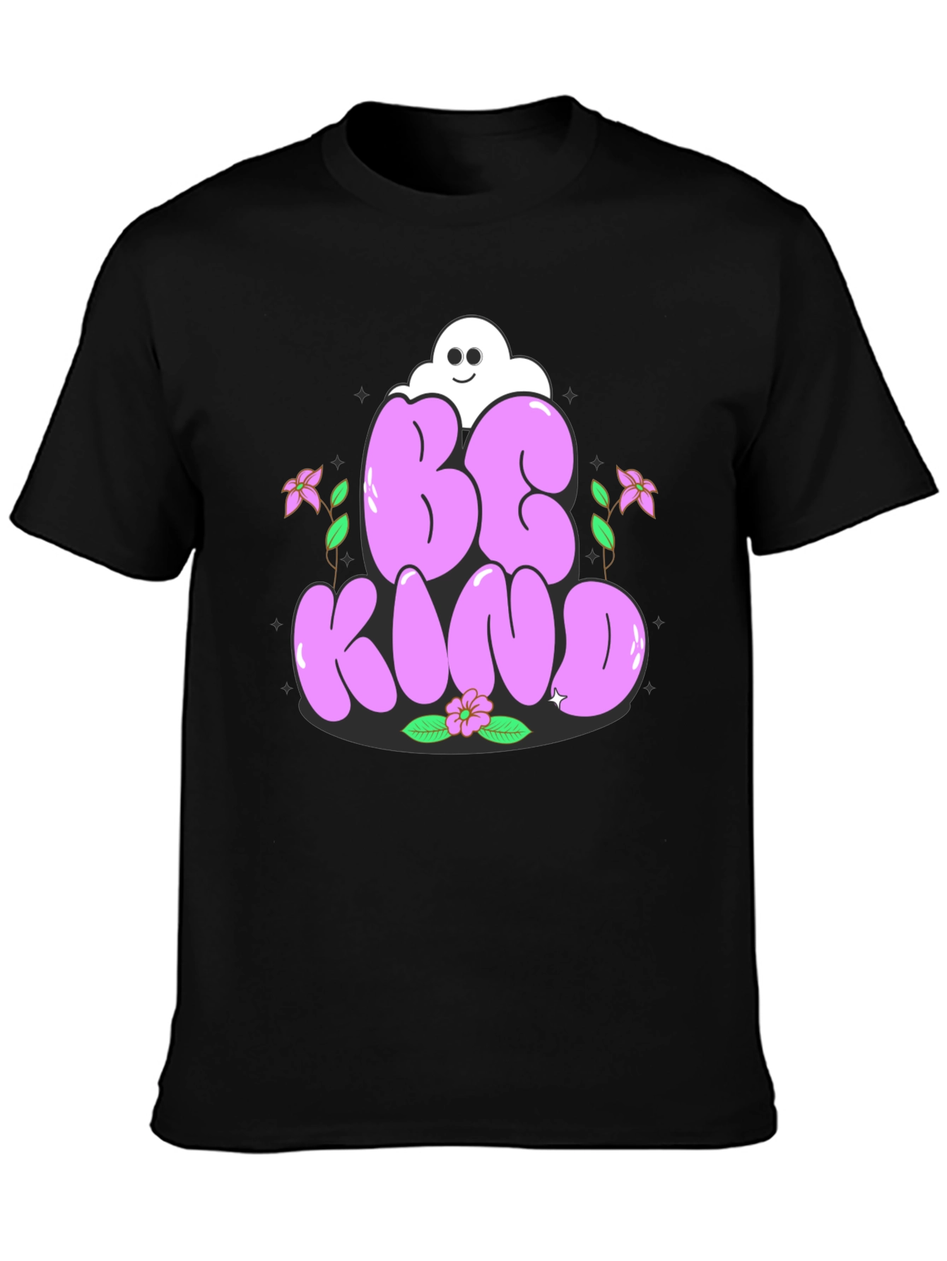 Black Be Kind Graphic Tee - Stylish Unisex T-Shirt view 3