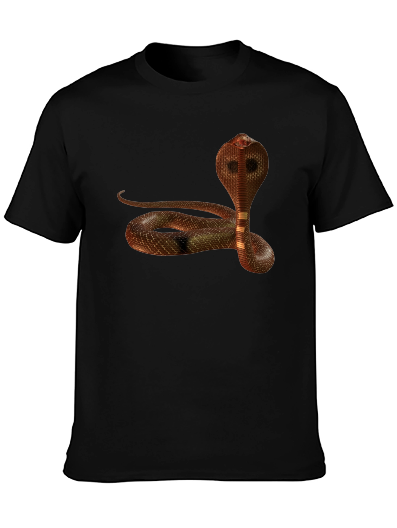 Black Cobra Snake Graphic Black T-Shirt view 3