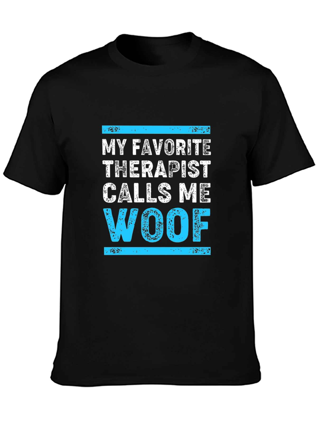 Black Woof Therapist Humor T-Shirt view 3