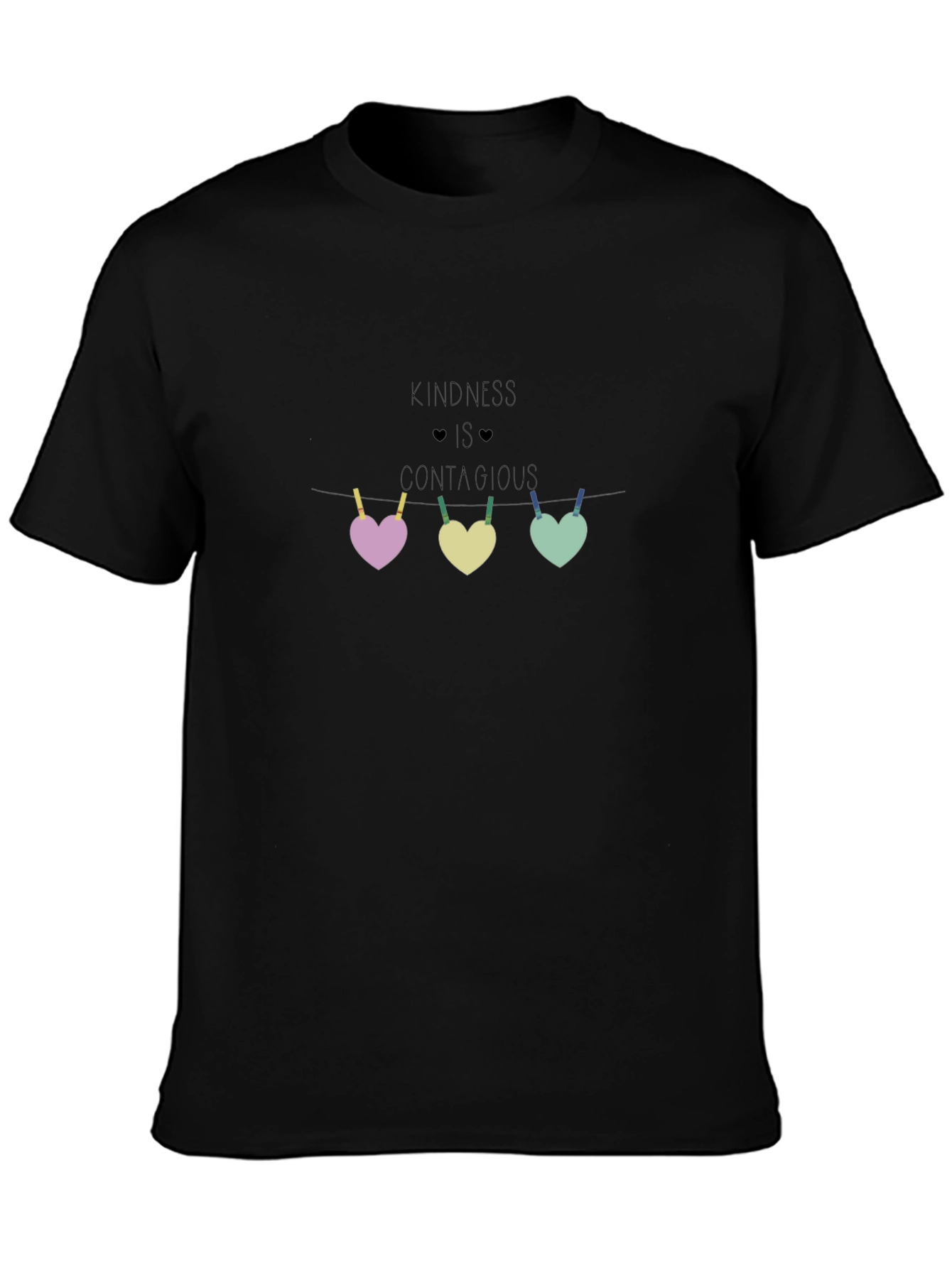 Black Kindness Is Contagious Heart T-Shirt view 3