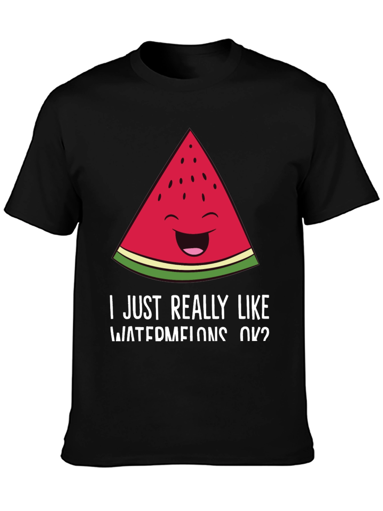 Black Funny Watermelon T-Shirt - I Like Watermelons OK? view 3