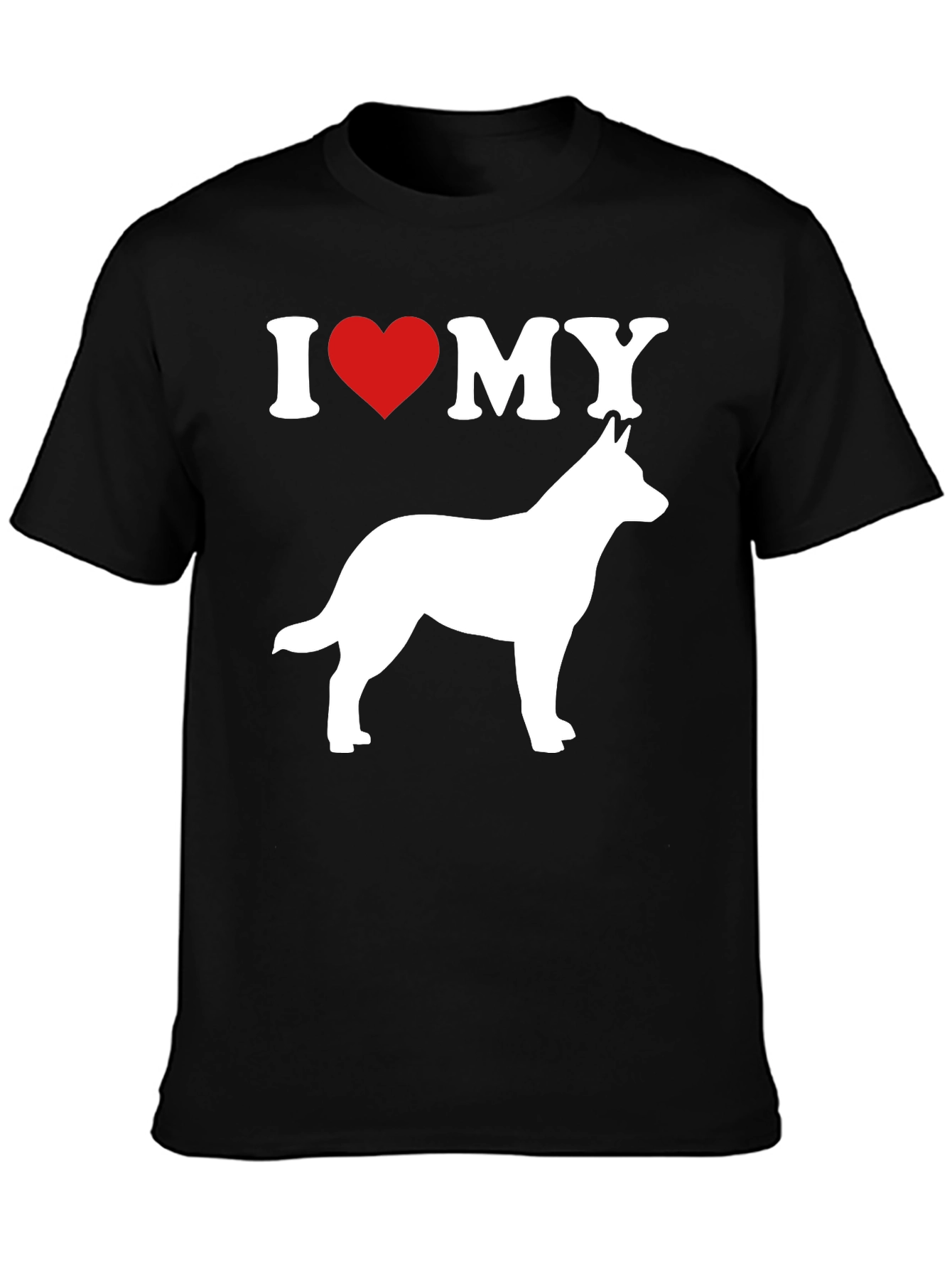 Black I Love My Dog T-Shirt - Black Cotton Blend - Pet Lover Gift view 3