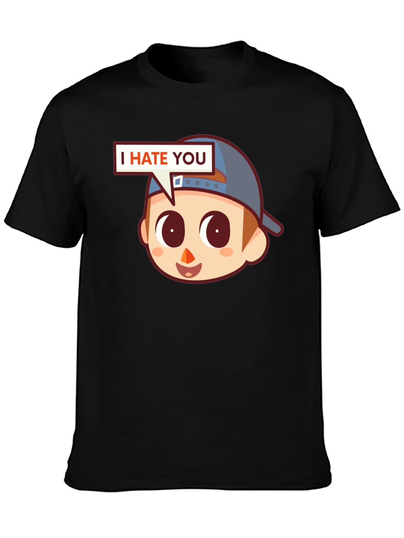Black I Hate You Graphic Tee - Funny Novelty Shirt view 3