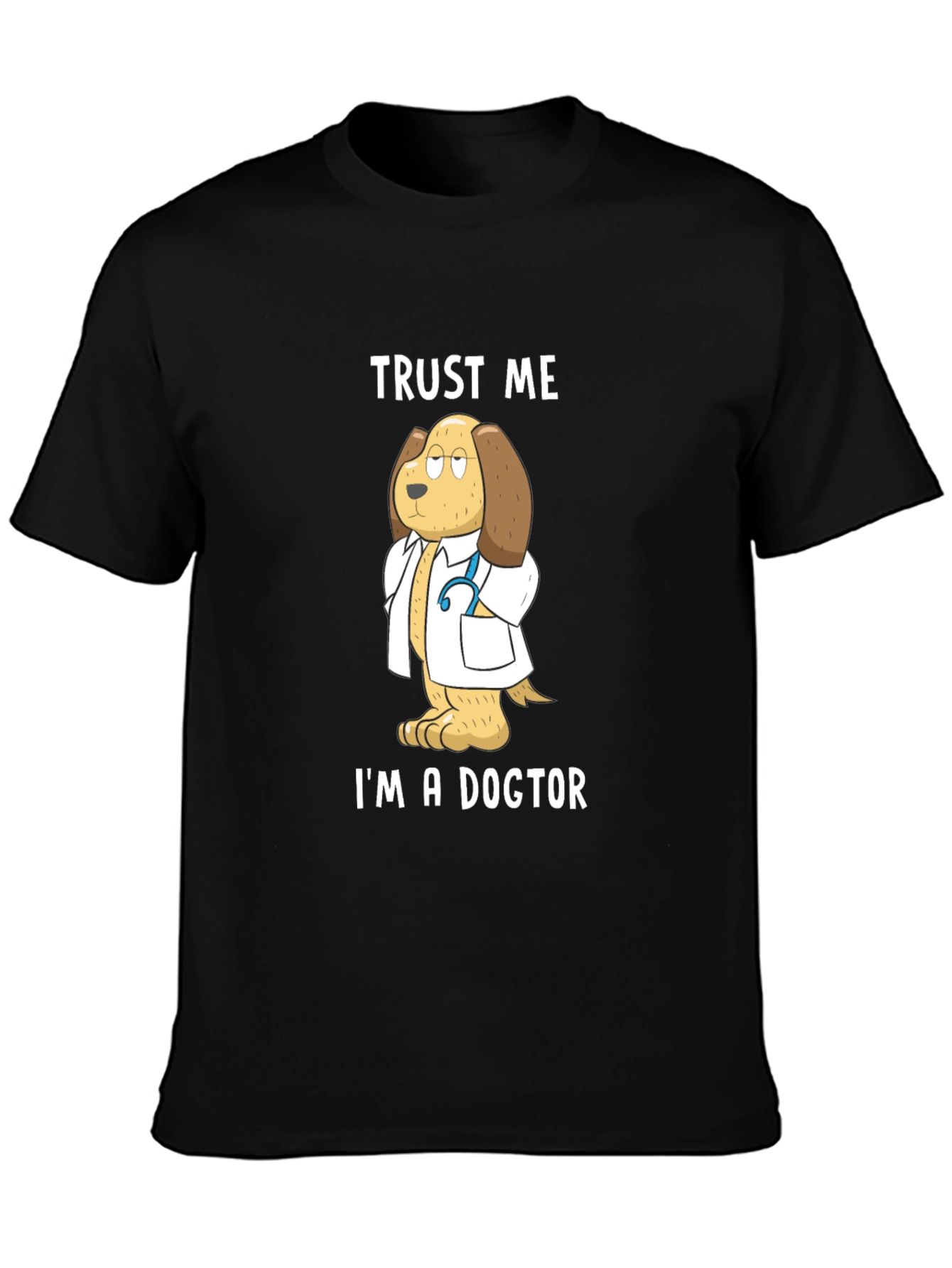 Black Trust Me I'm A Dogtor T-Shirt view 3