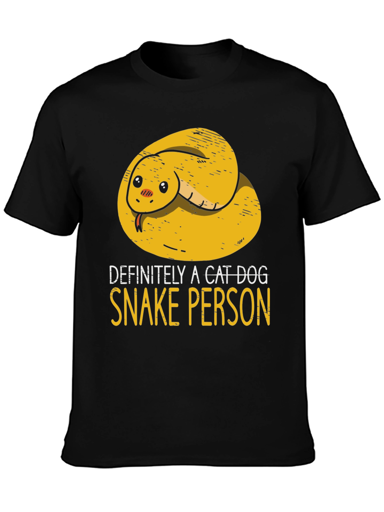 Black Funny Snake Person T-Shirt view 3