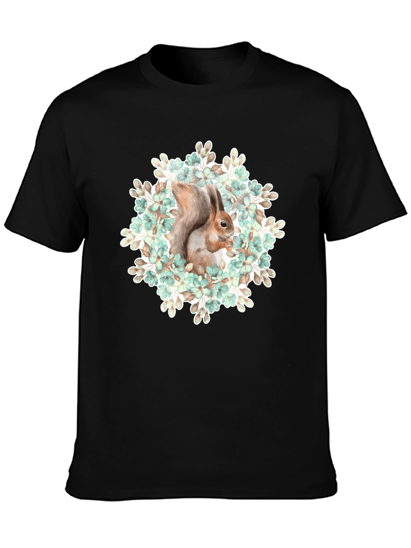 Squirrel Floral T-Shirt - Nature Graphic Tee - 3