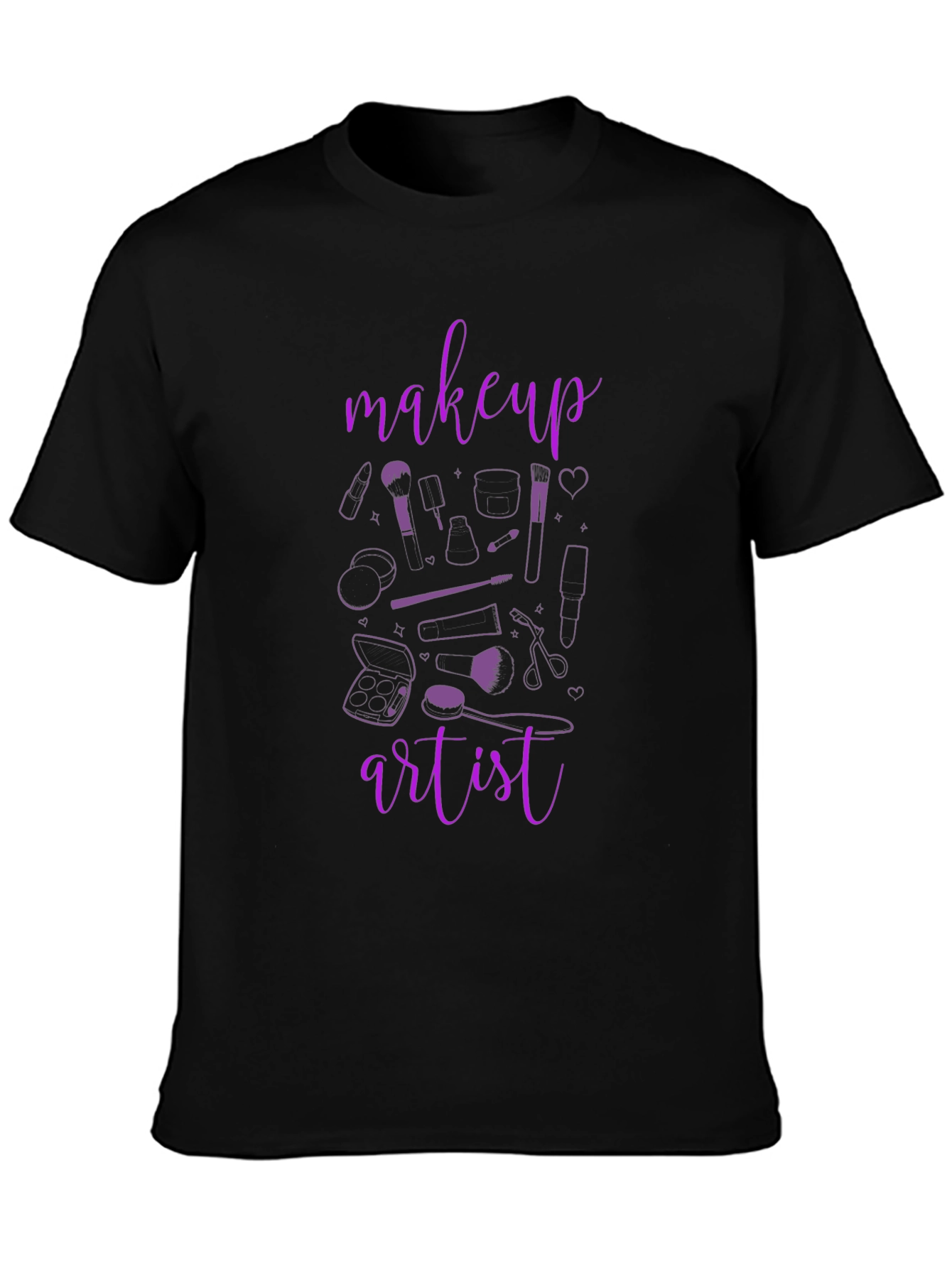 Black Makeup Artist T-Shirt - Black Graphic Tee view 3