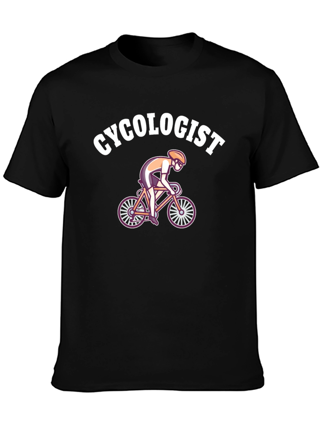 Black Cycologist T-Shirt - Funny Biker Tee view 3
