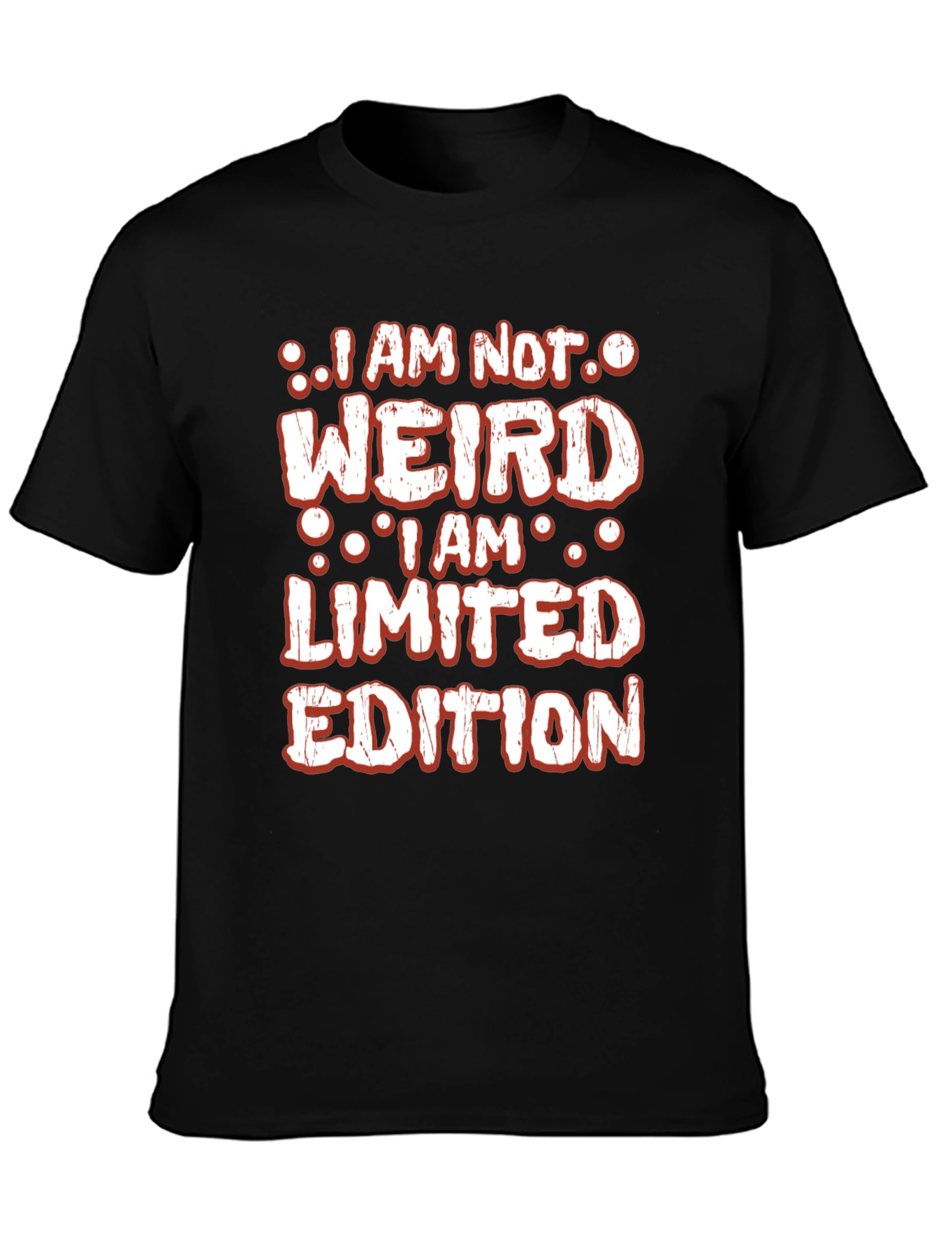 Black I am not weird T-shirt view 3