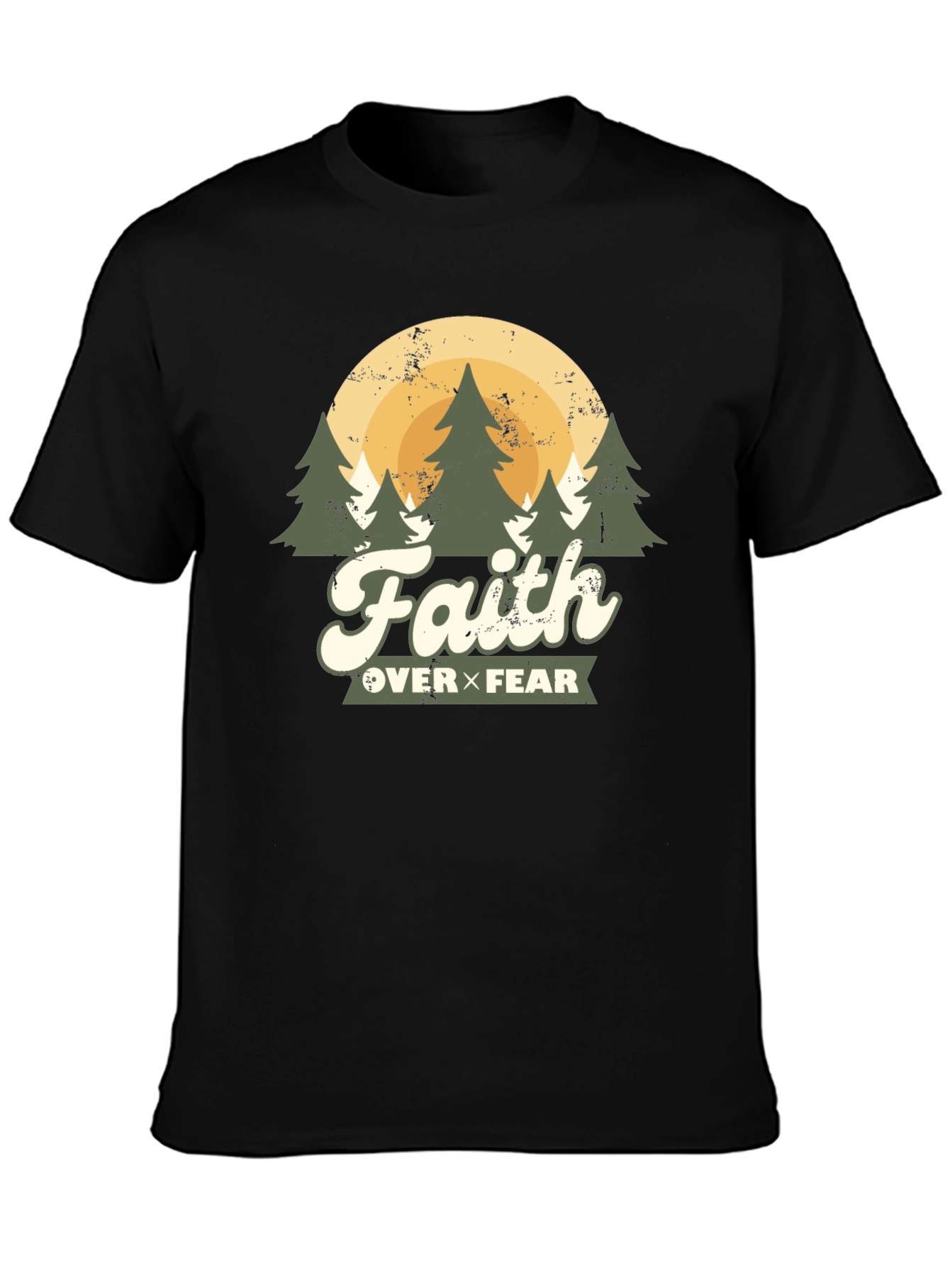 Black Faith Over Fear Graphic Tee view 3