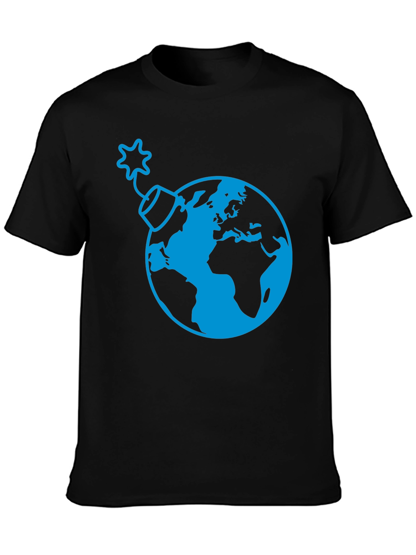 Black Earth Bomb Graphic Tee - Stylish Black T-Shirt view 3