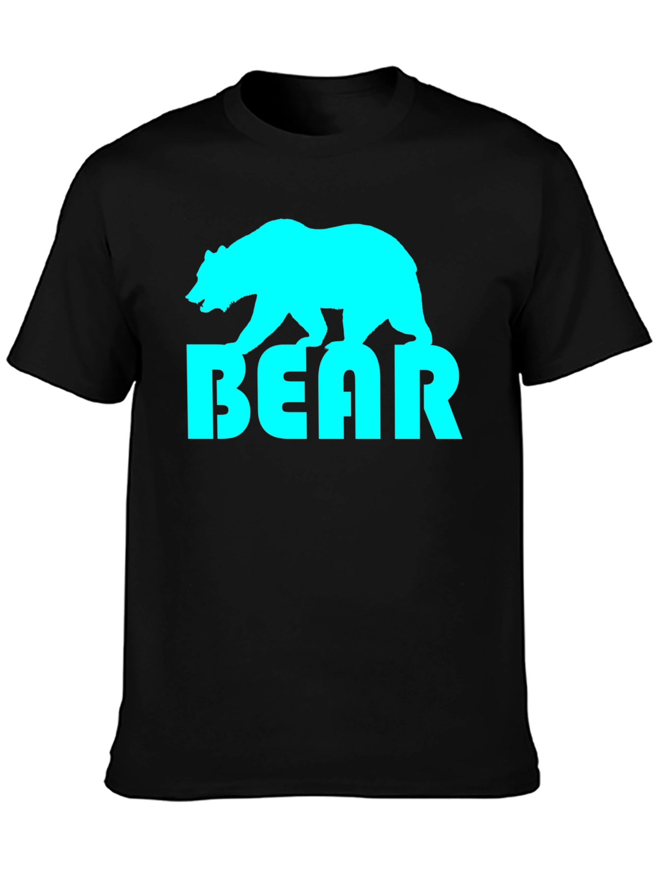 Black Cool Bear Graphic Tee - Stylish Black T-Shirt view 3