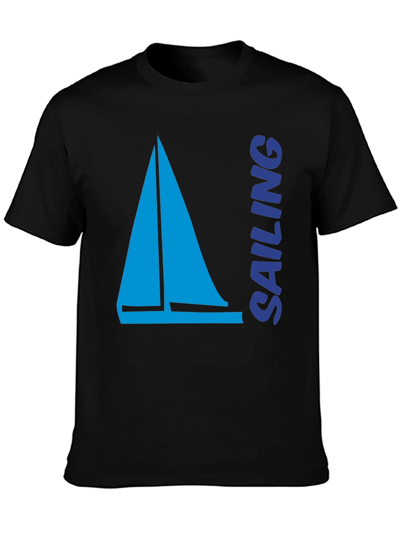 Black Sailing Boat T-Shirt | Nautical Tee view 3