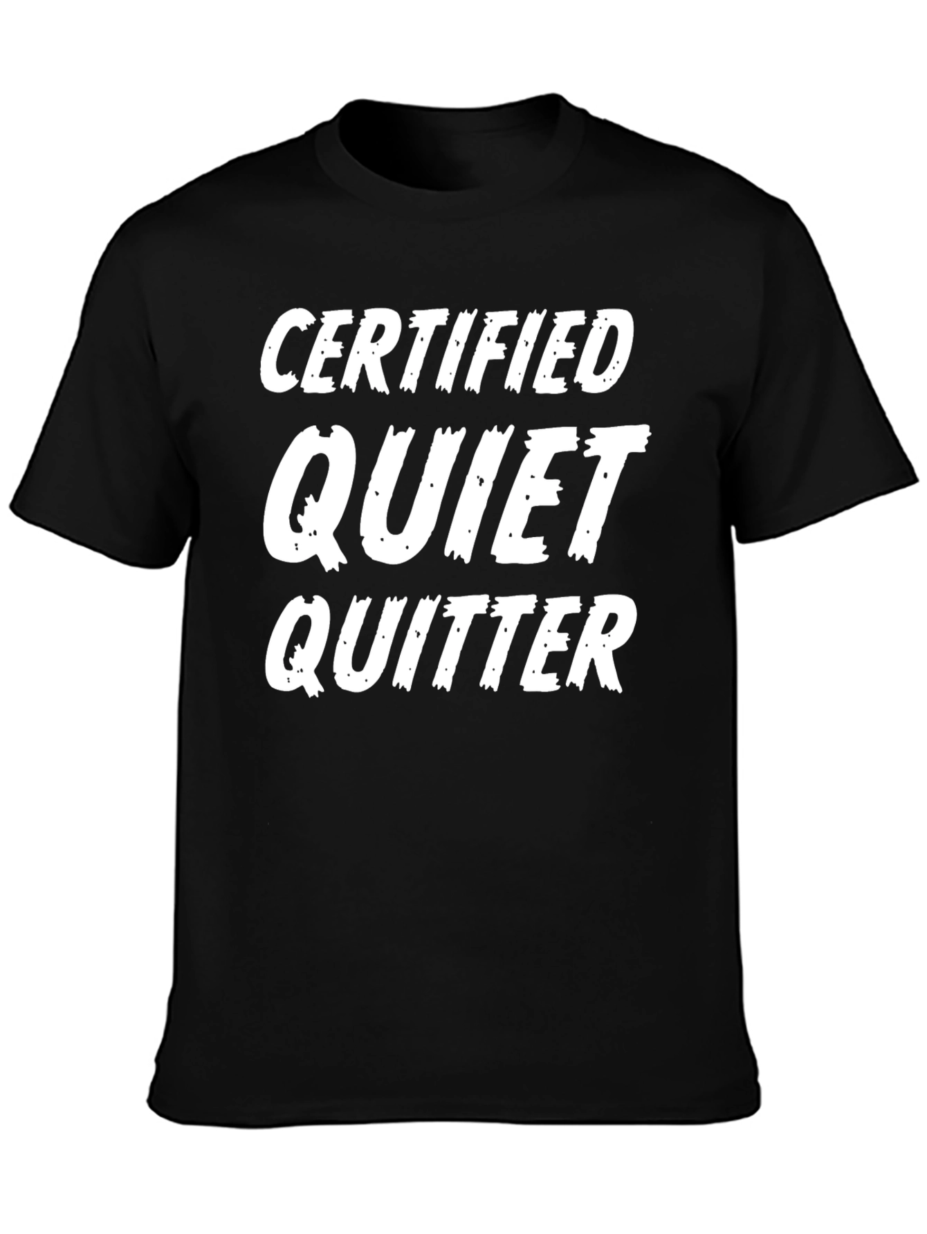 Black Certified Quiet Quitter Black Graphic Tee view 3