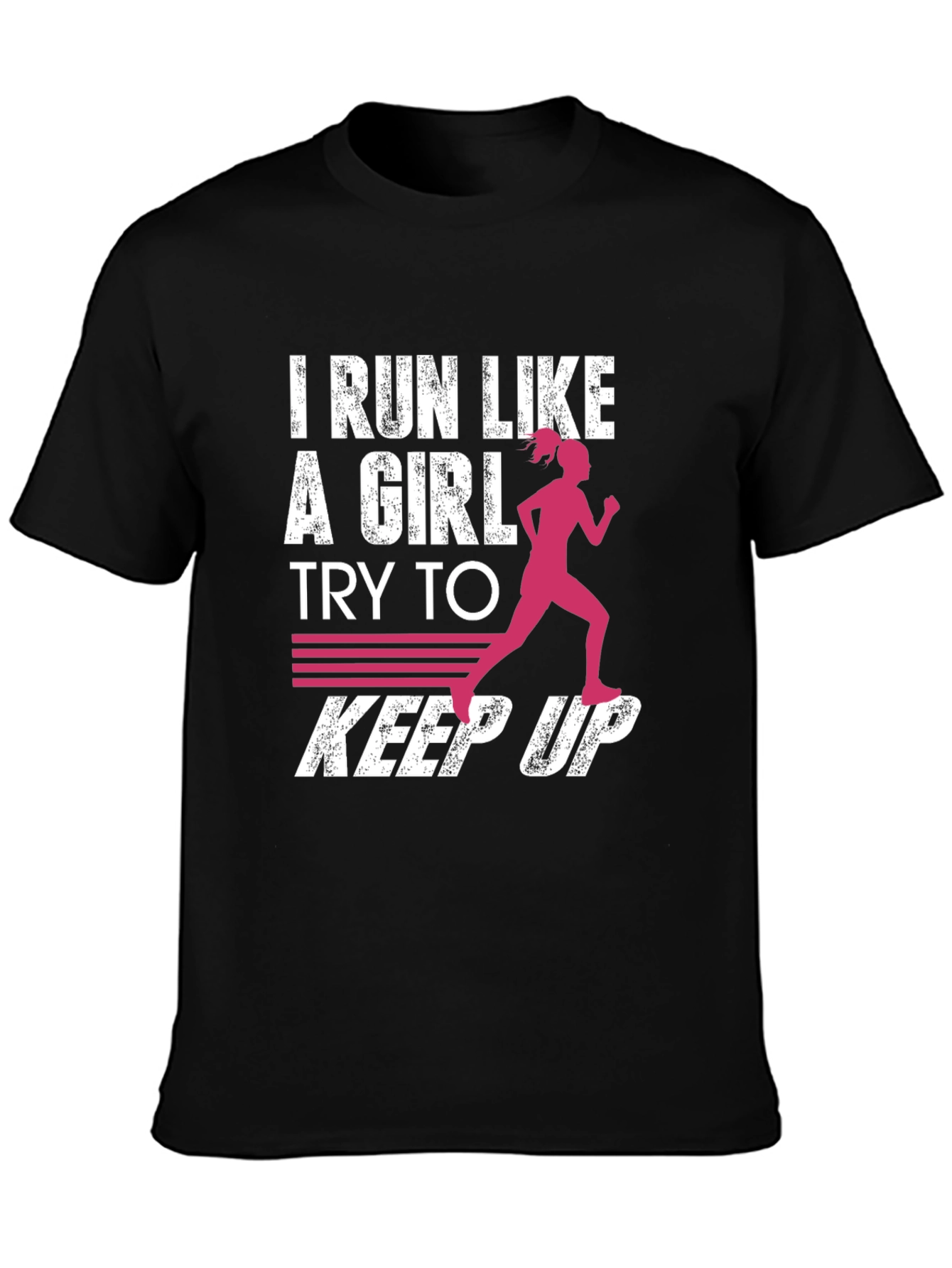 Black I Run Like a Girl Graphic T-Shirt view 3