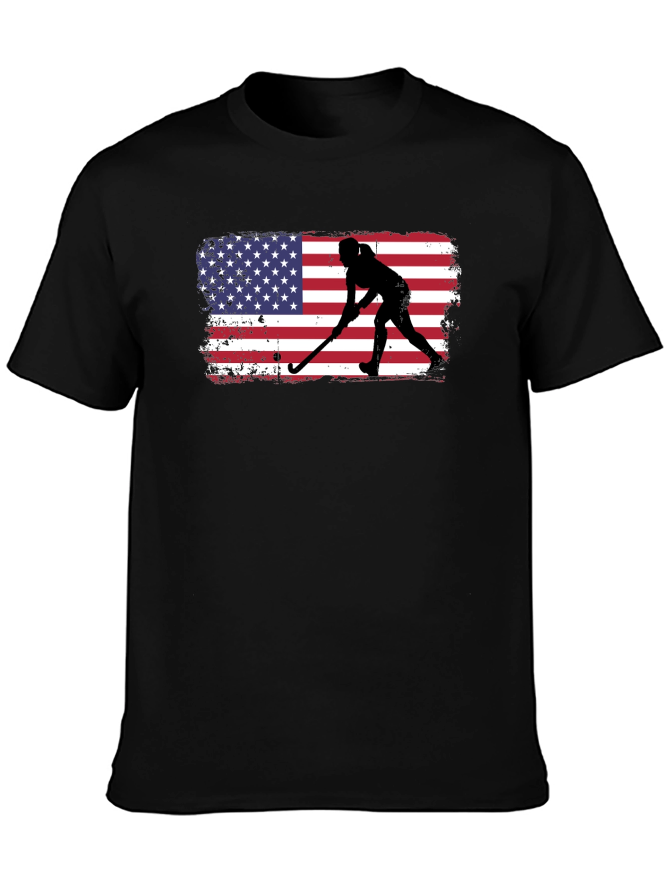 Black USA Hockey Silhouette Graphic Tee view 3
