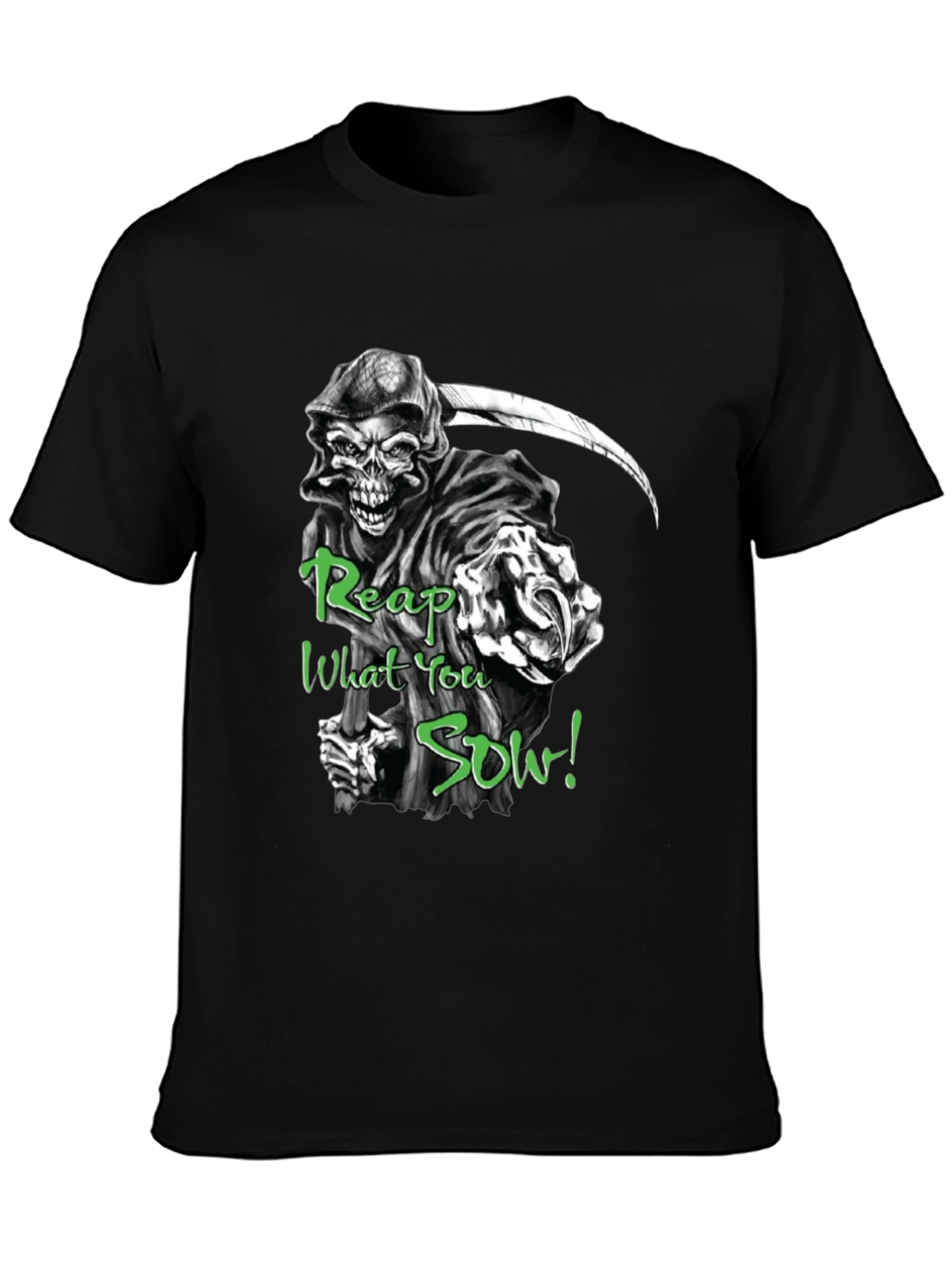Black Grim Reaper 'Reap What You Sow' Black T-Shirt view 3