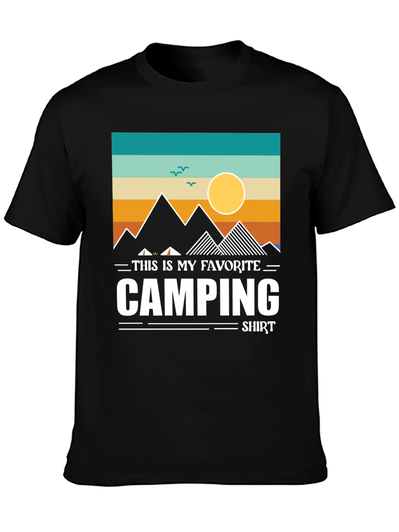 Black Camping Favorite Shirt Graphic Tee view 3