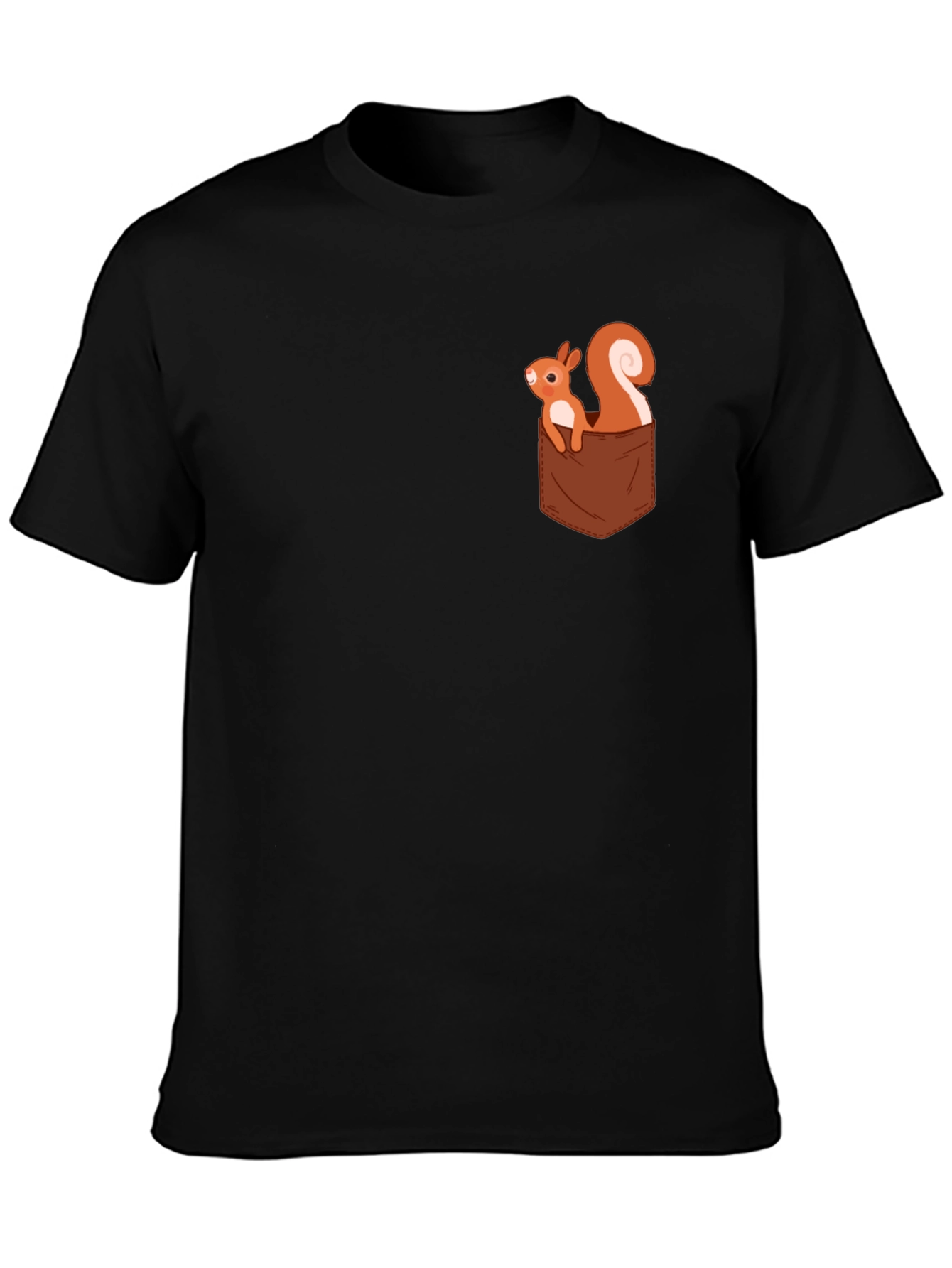 Black Squirrel Pocket T-Shirt - Cute Graphic Tee view 3