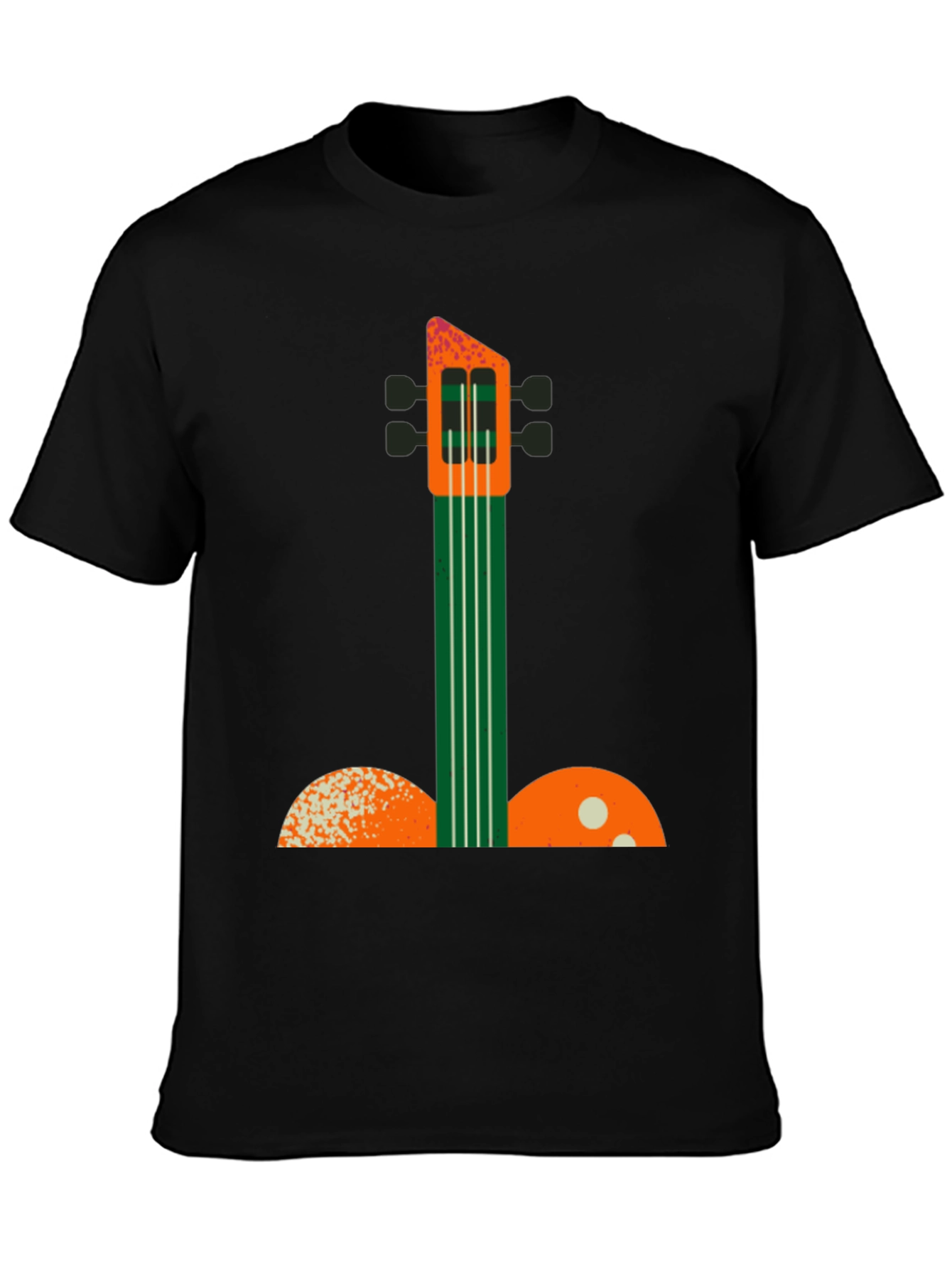 Black Abstract Guitar Graphic Tee view 3