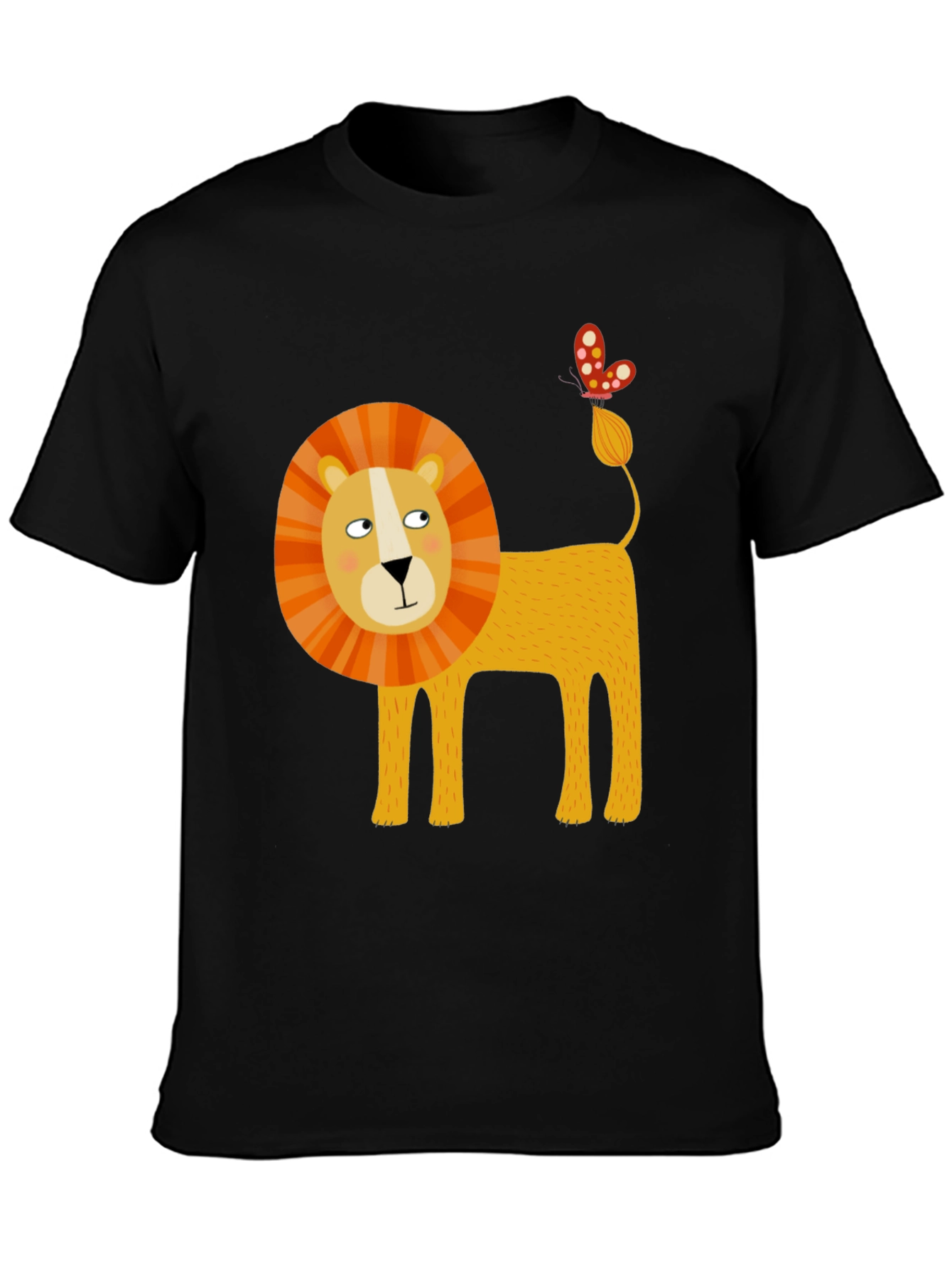 Black Lion & Butterfly Graphic Tee view 3