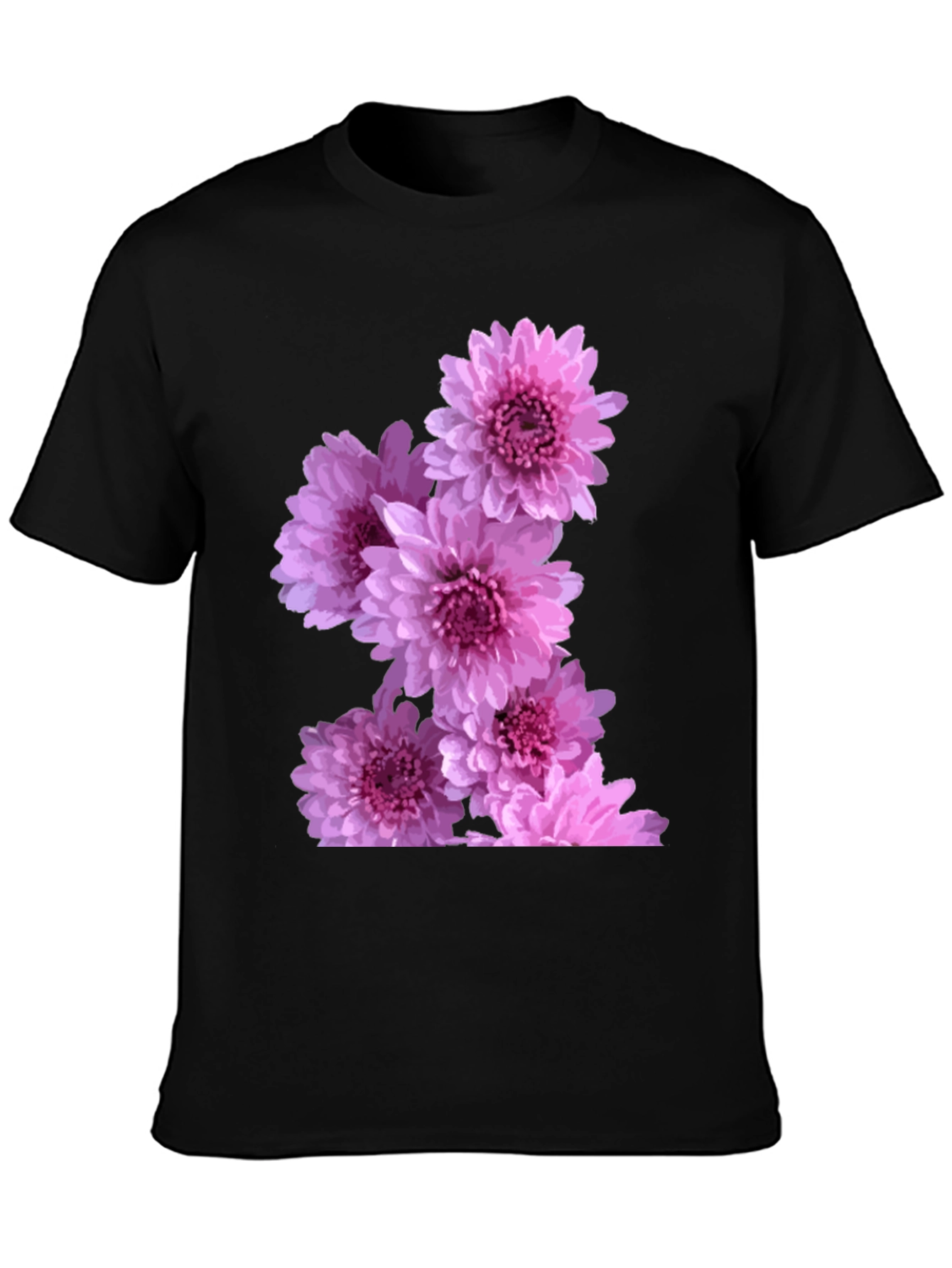 Black Floral Graphic Tee - Black Cotton Comfort view 3