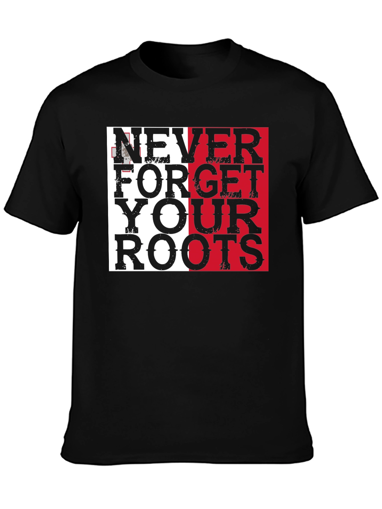 Black Never Forget Your Roots Graphic Tee view 3