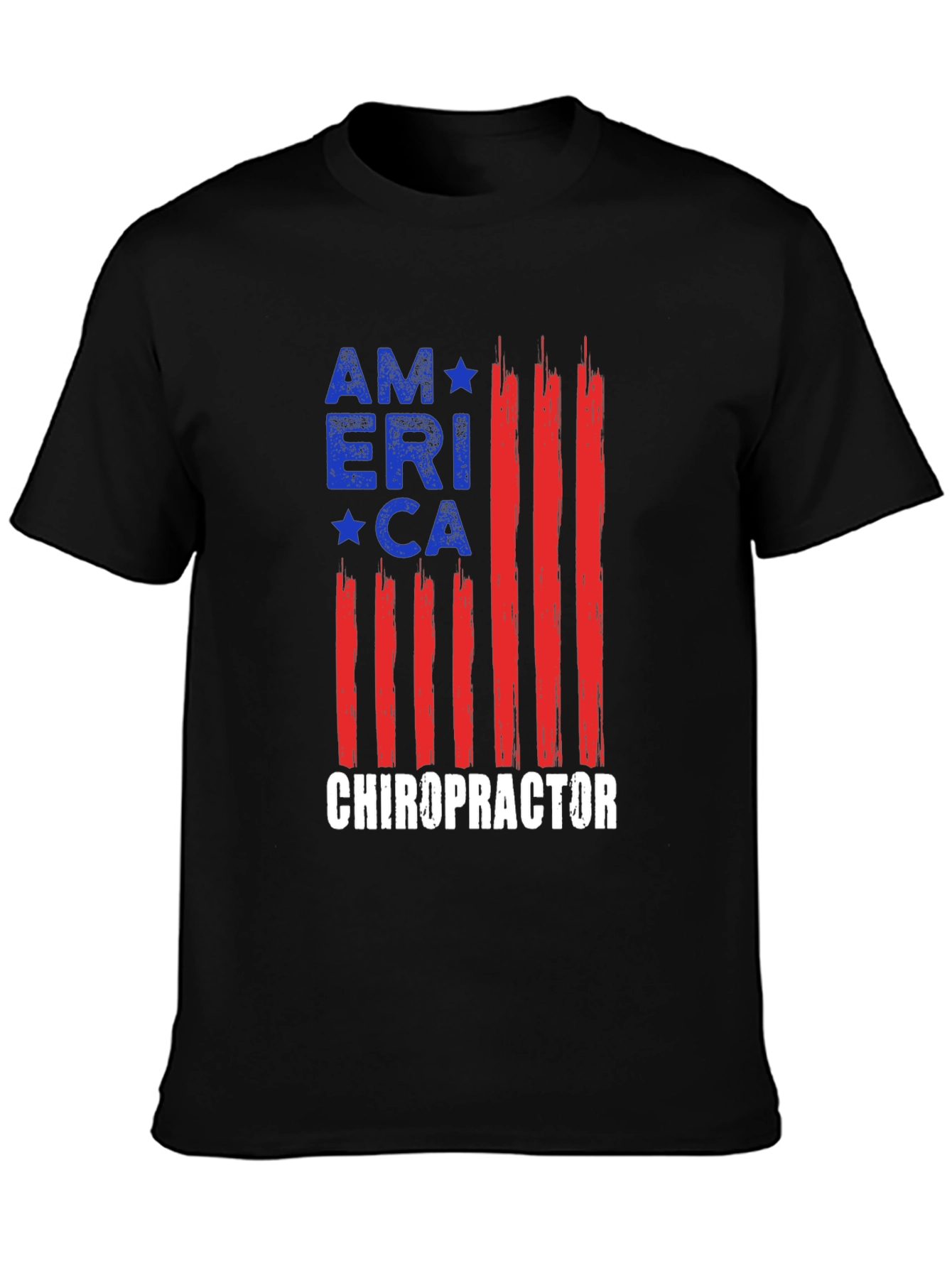 Black Chiropractor America T-Shirt view 3