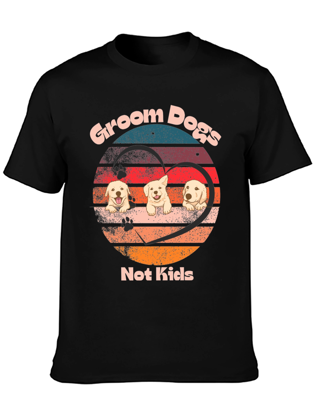 Black Groom Dogs Not Kids Graphic Tee view 3