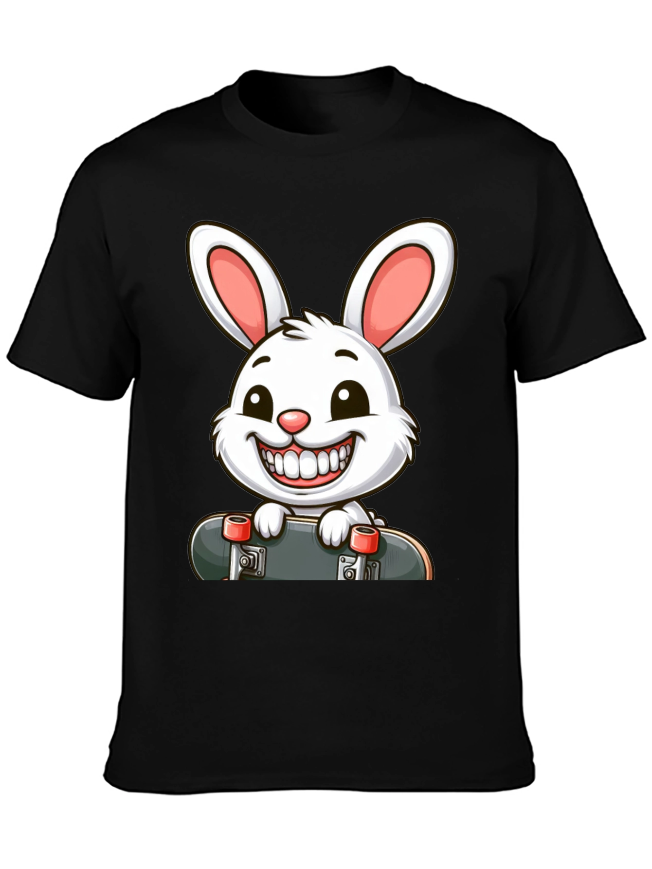 Black Rabbit Skateboard Graphic T-Shirt view 3