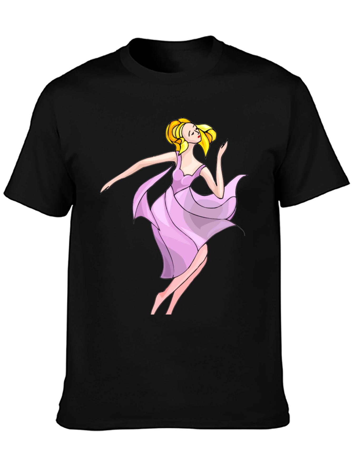 Black Elegant Ballerina Graphic T-Shirt view 3