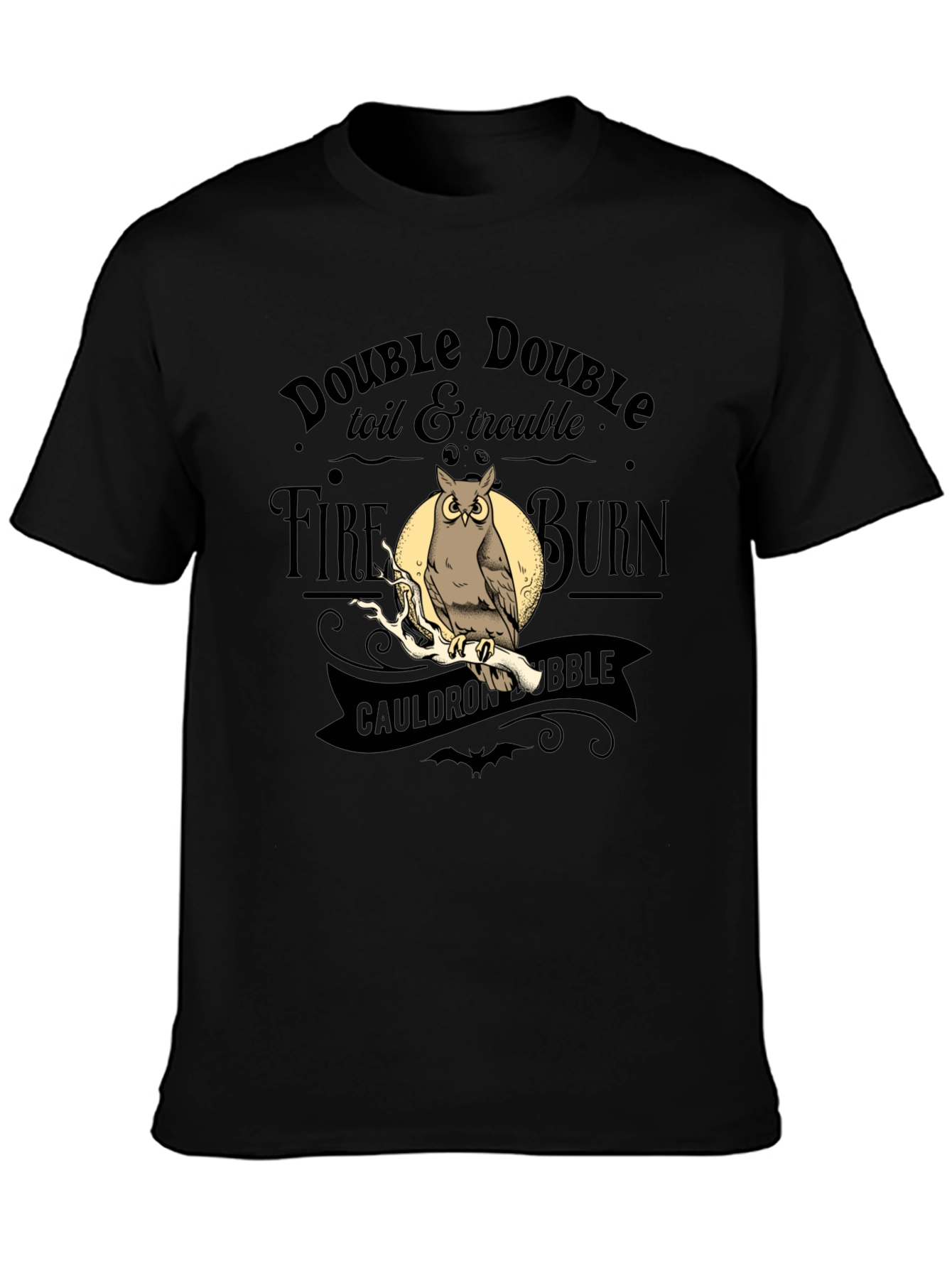 Black Double Double Toil & Trouble Owl T-Shirt view 3