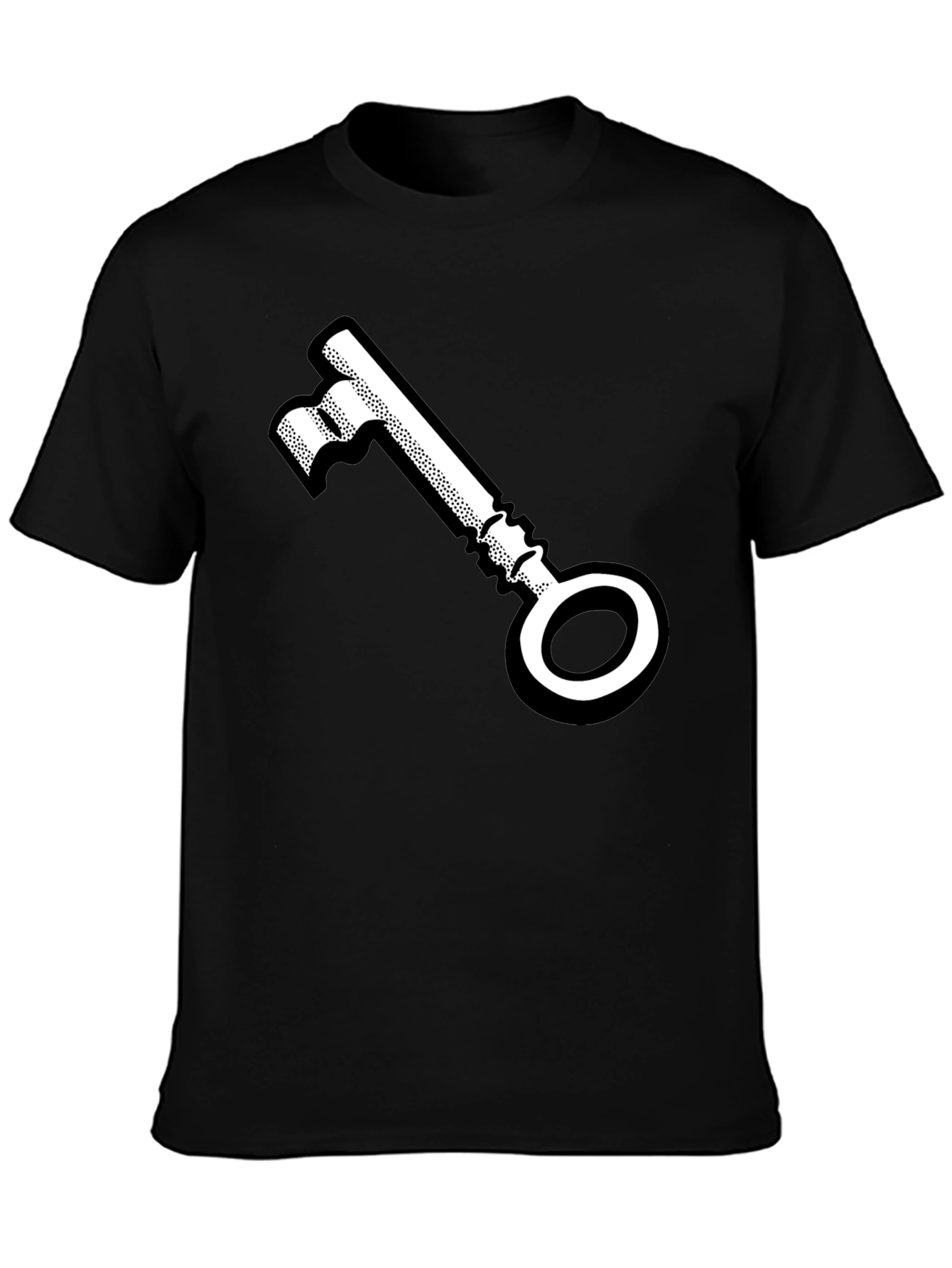 Black Vintage Key Graphic Tee - Unlock Your Style view 3