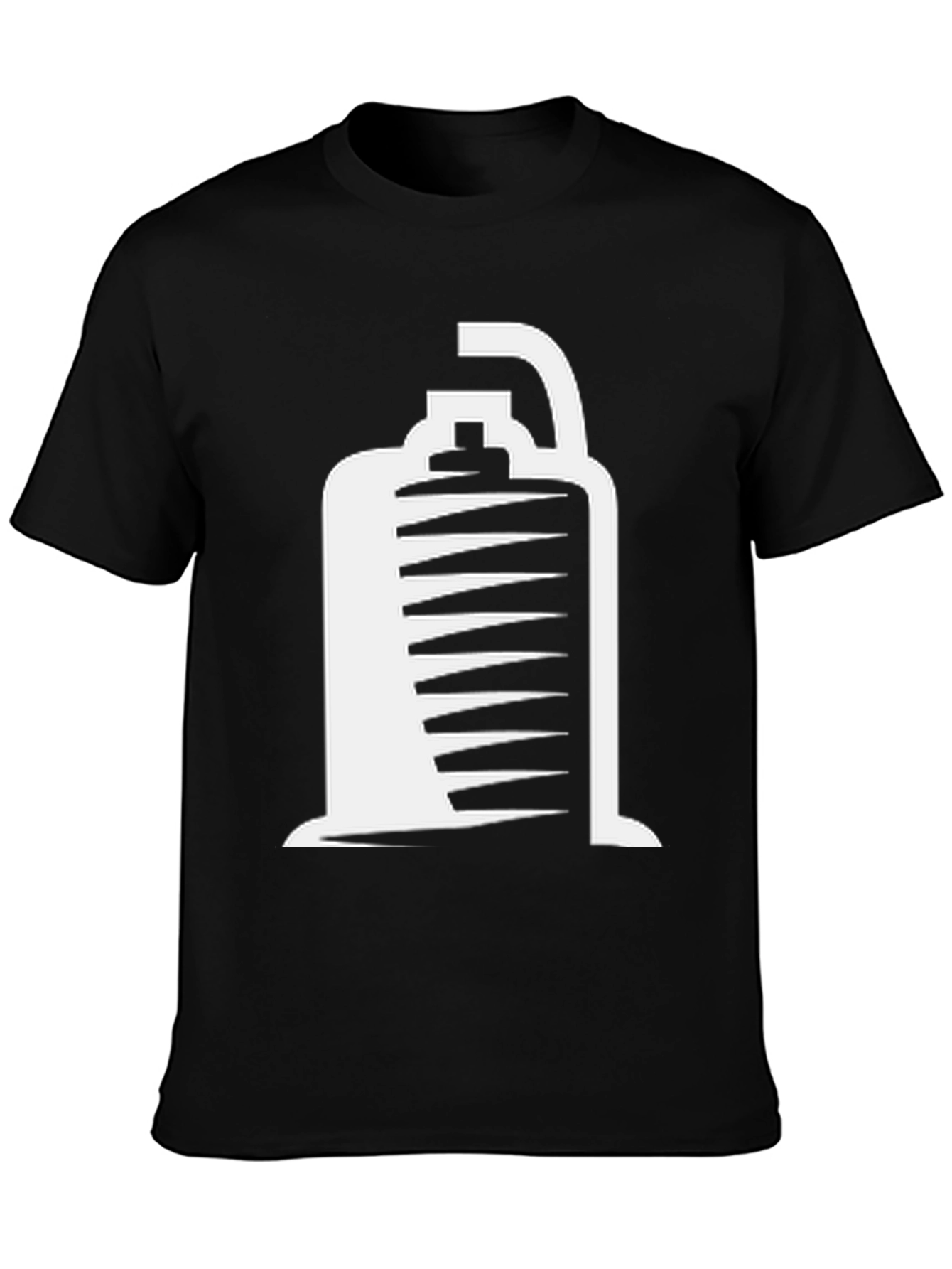 Black Unique Graphic Tee - Retro Design view 3