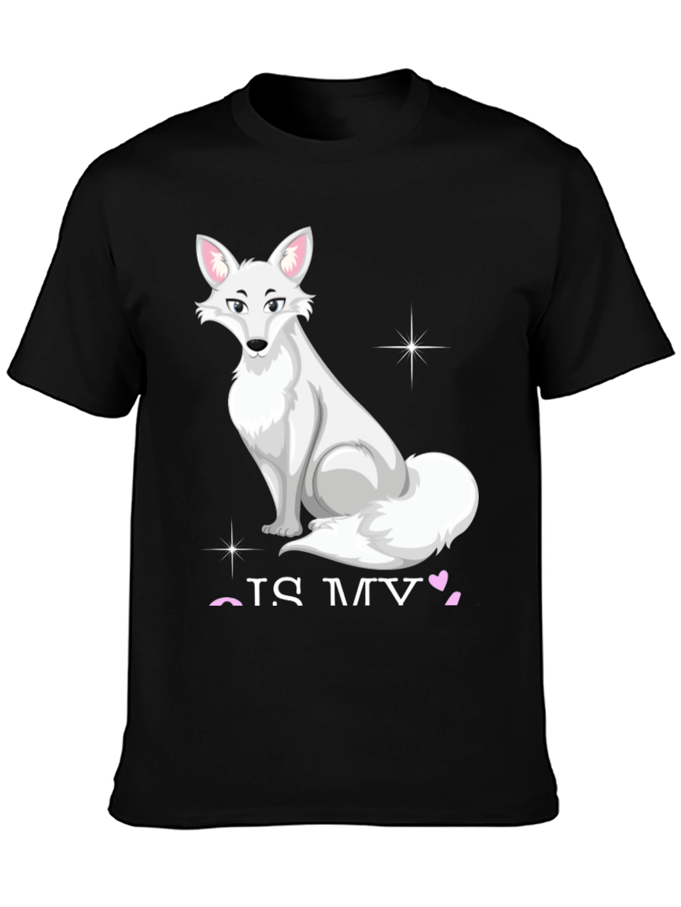Black Arctic Fox Graphic Tee - 'Fox Is My Valentine' view 3