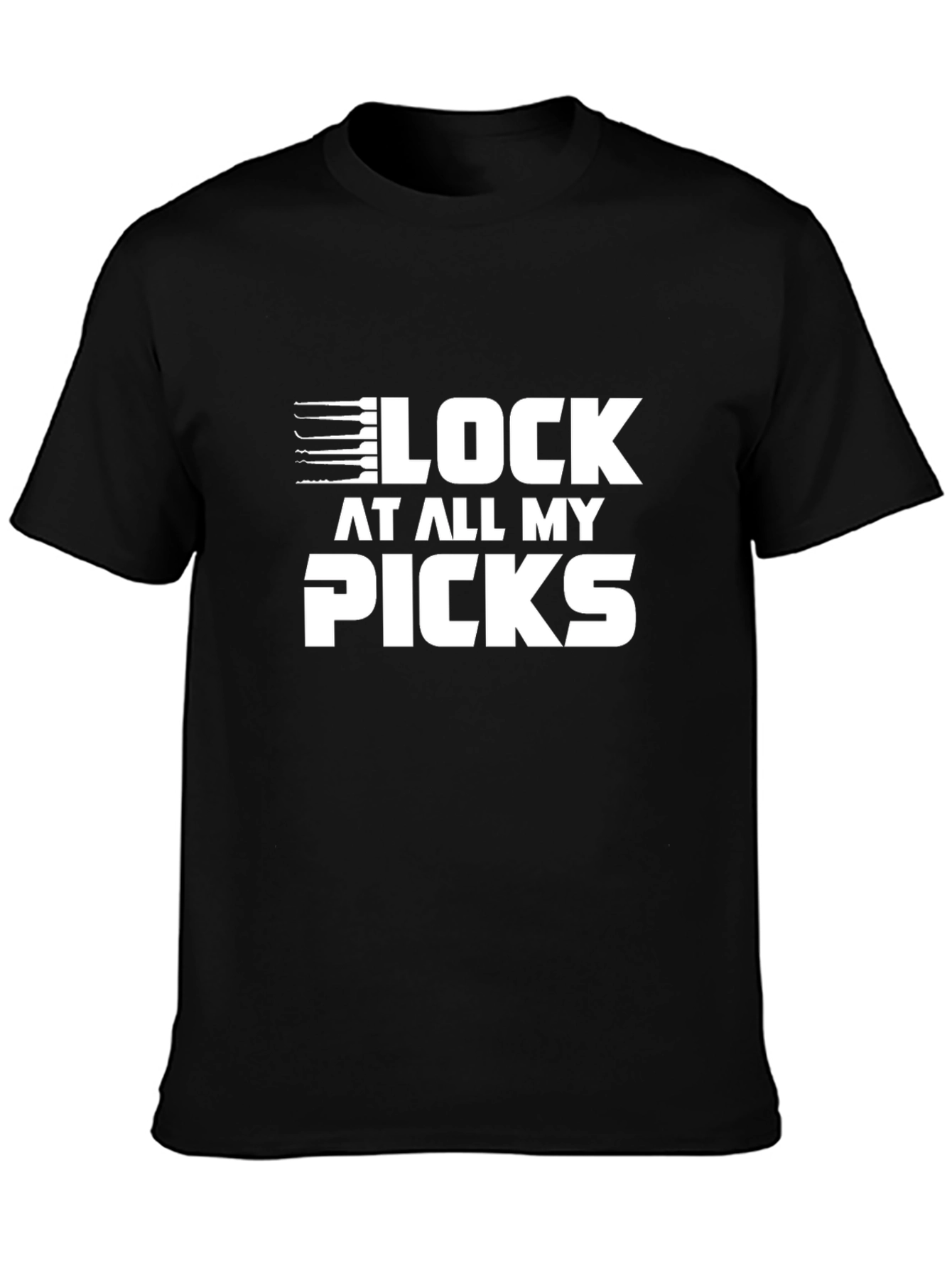 Black Lock Picks Novelty Graphic T-Shirt view 3