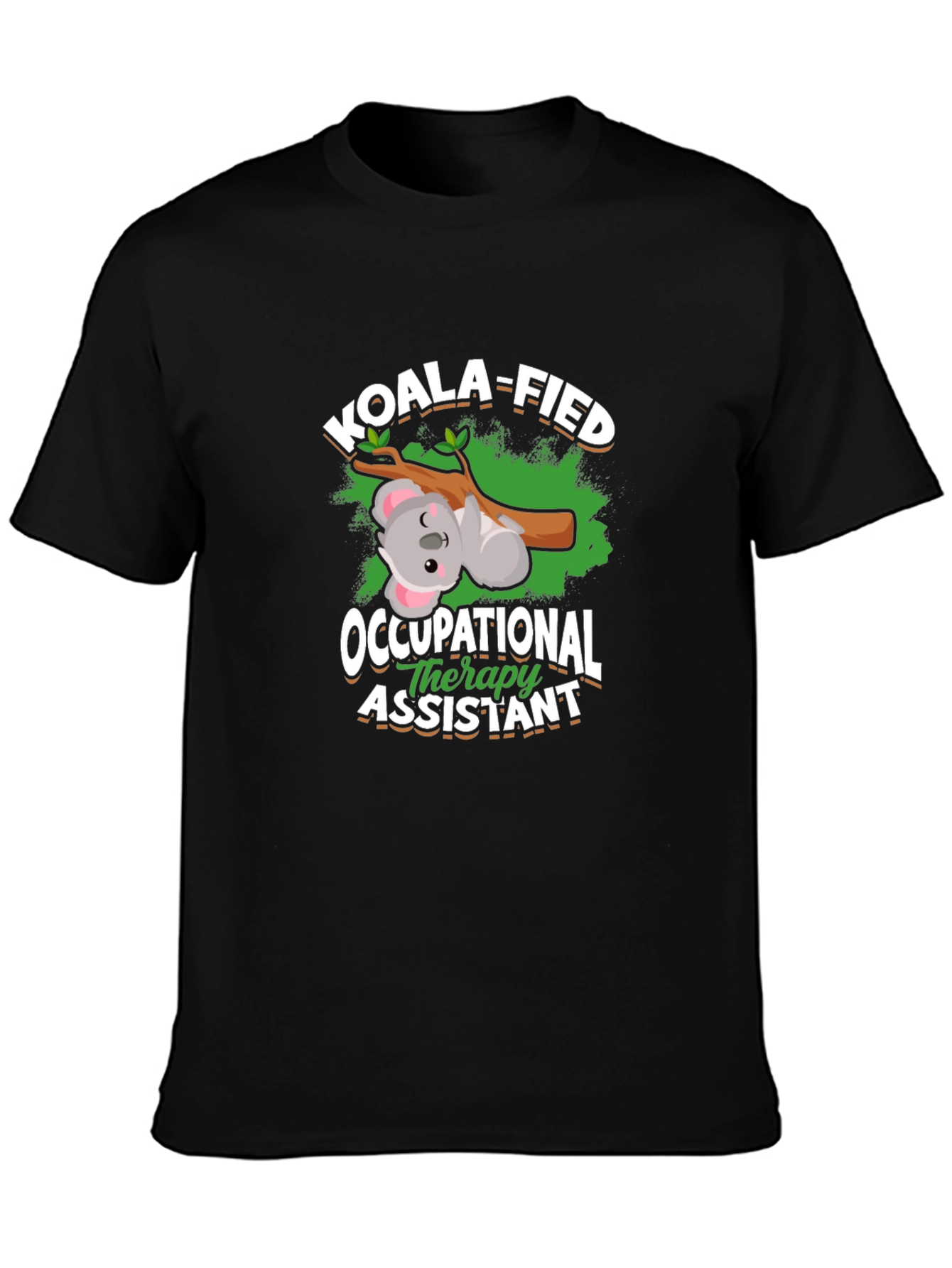 Black Koala-fied Occupational Therapy Assistant T-Shirt view 3