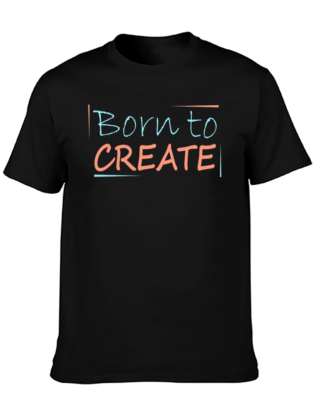 Black Born to Create Graphic Tee - Stylish Crew Neck T-Shirt view 3