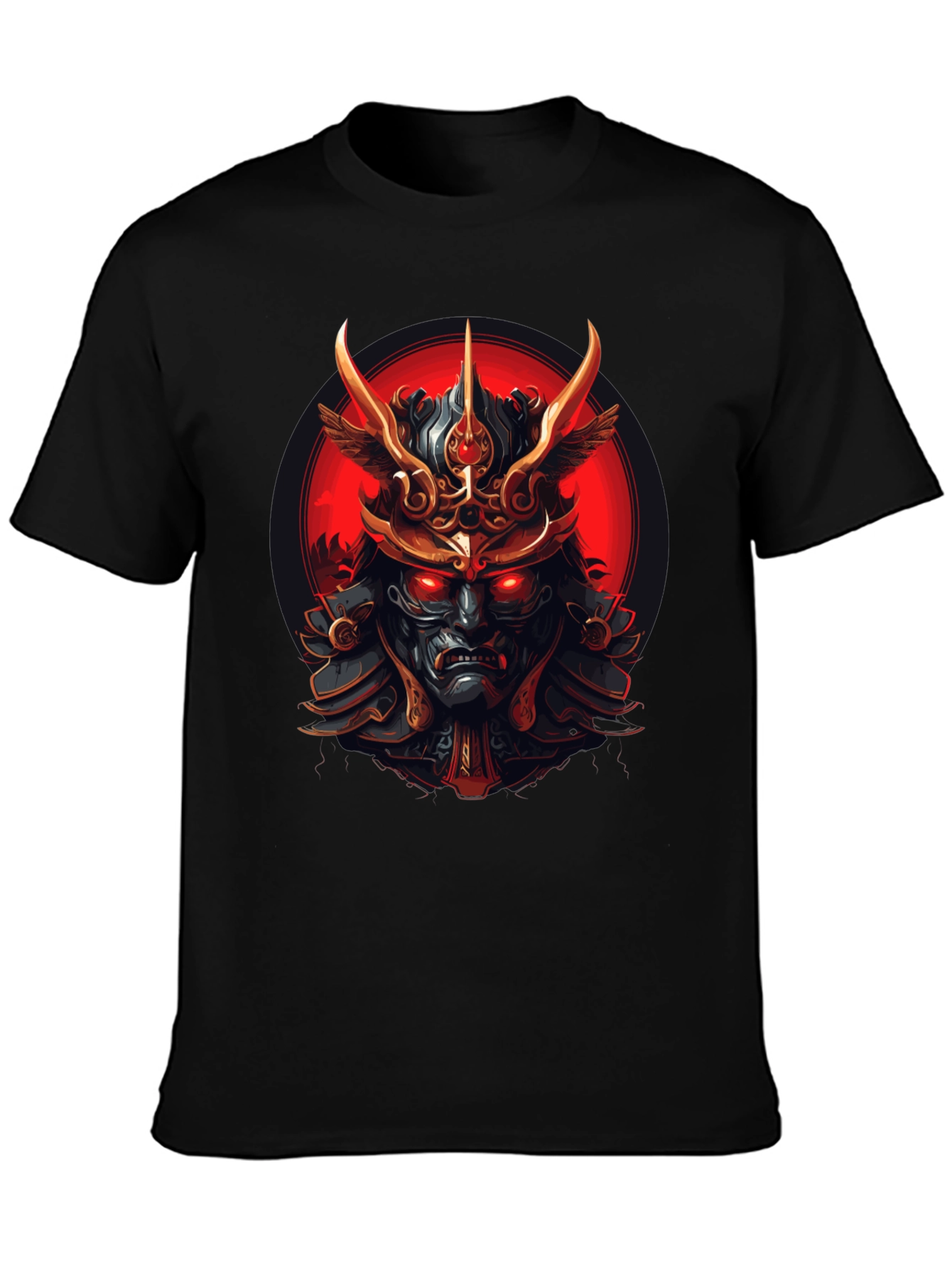 Black Samurai Warrior Graphic Tee - Men's Black T-Shirt view 3