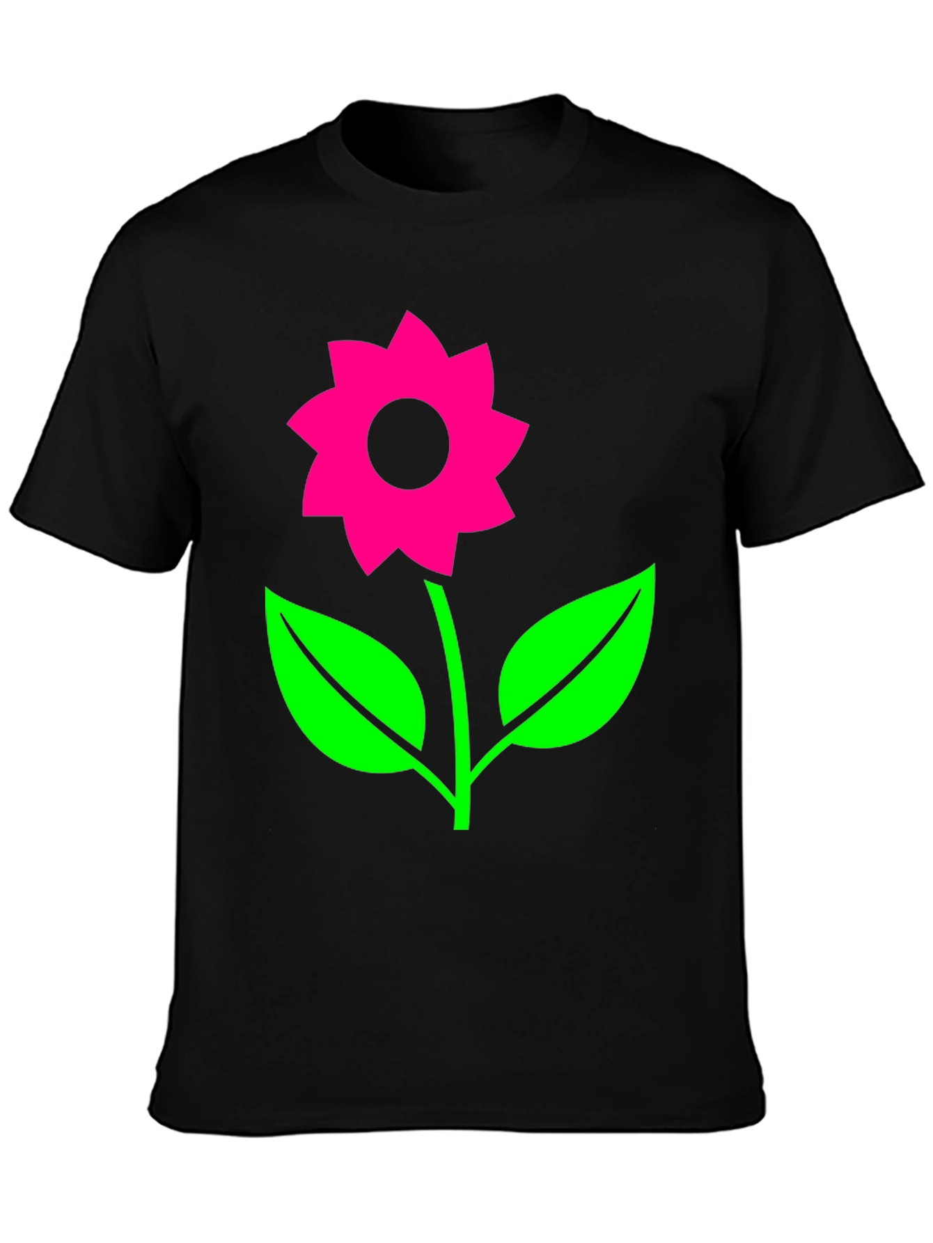 Black Funky Flower Graphic Tee - Black view 3