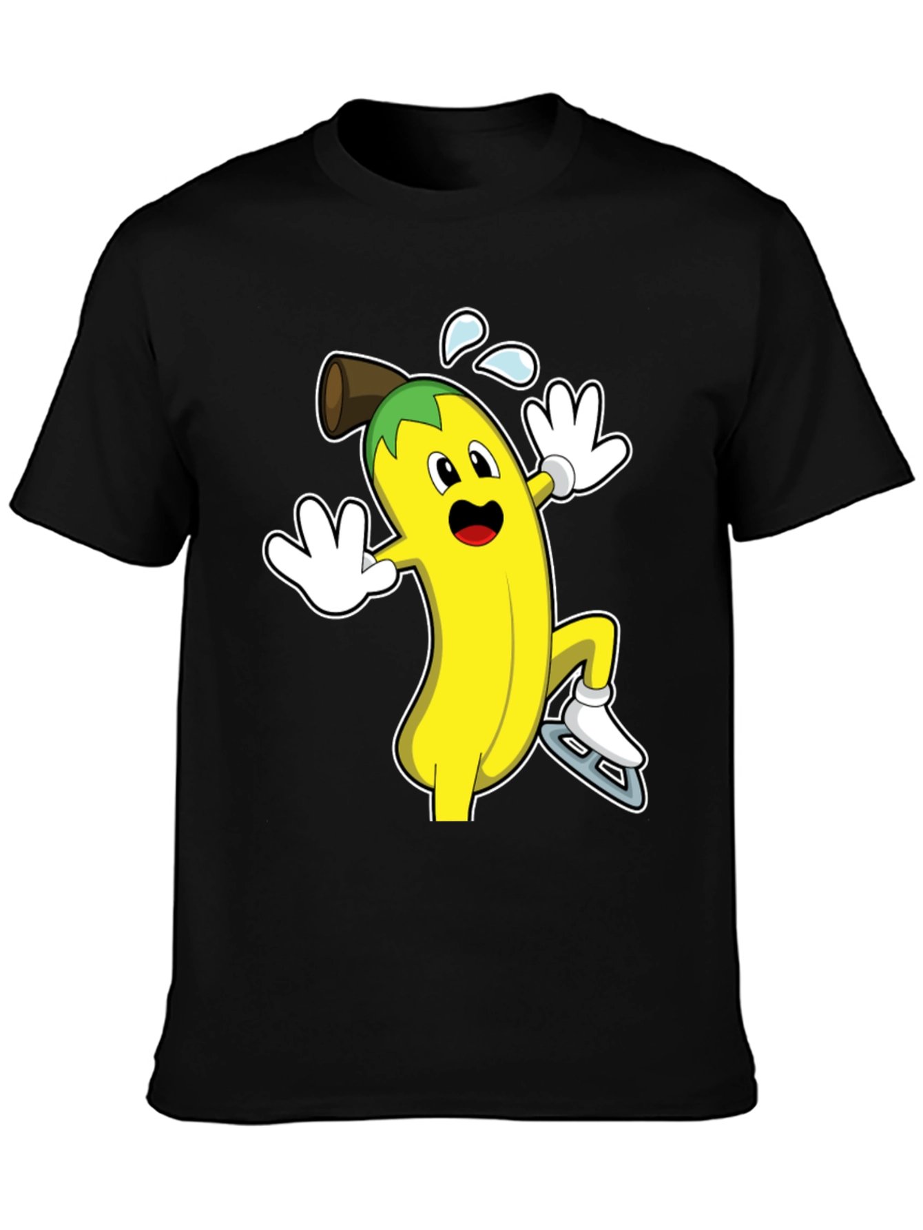 Black Banana Ice Skating T-Shirt - Fun & Unique Design view 3